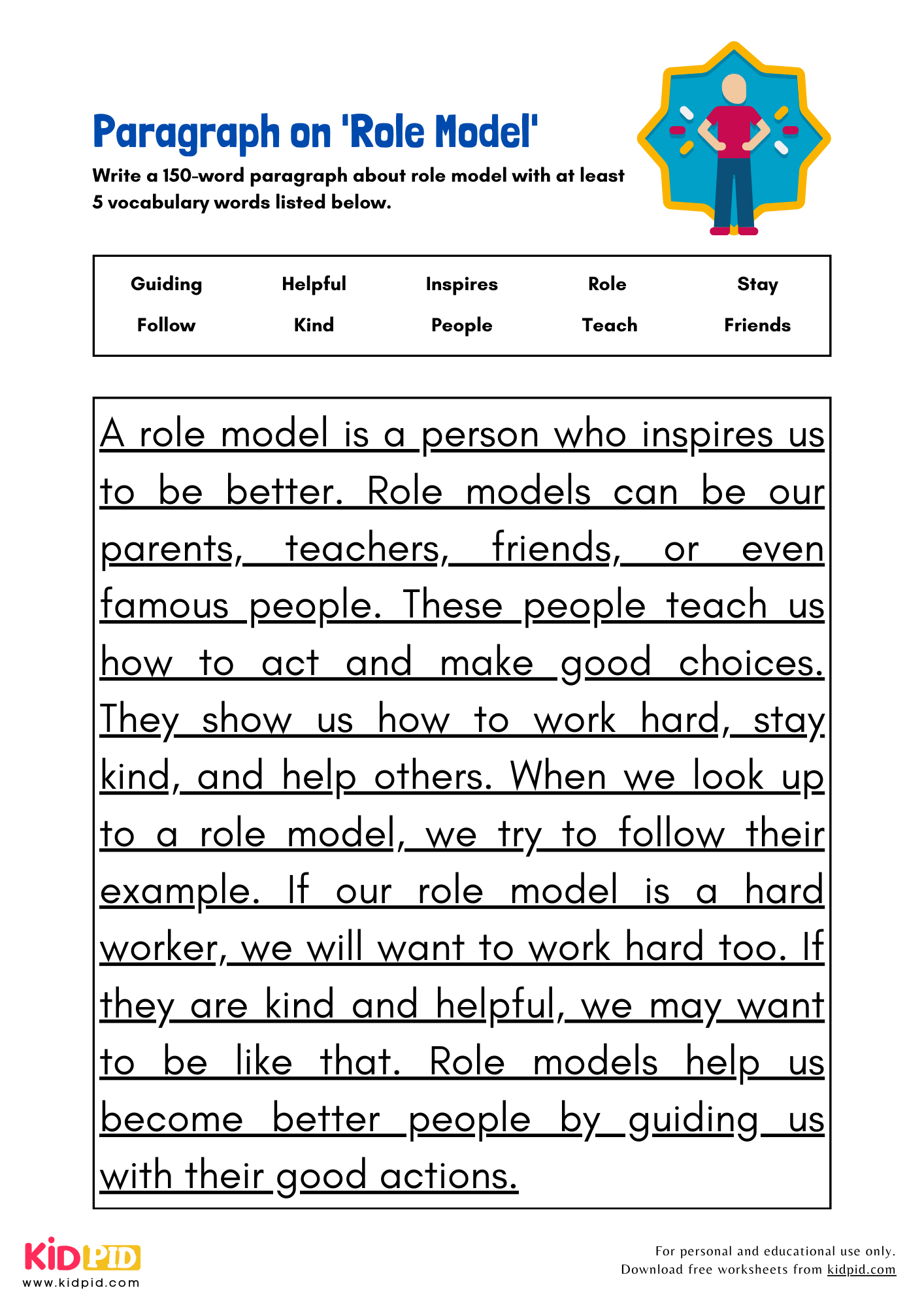 Paragraph on 'Role Model' - 150 Words