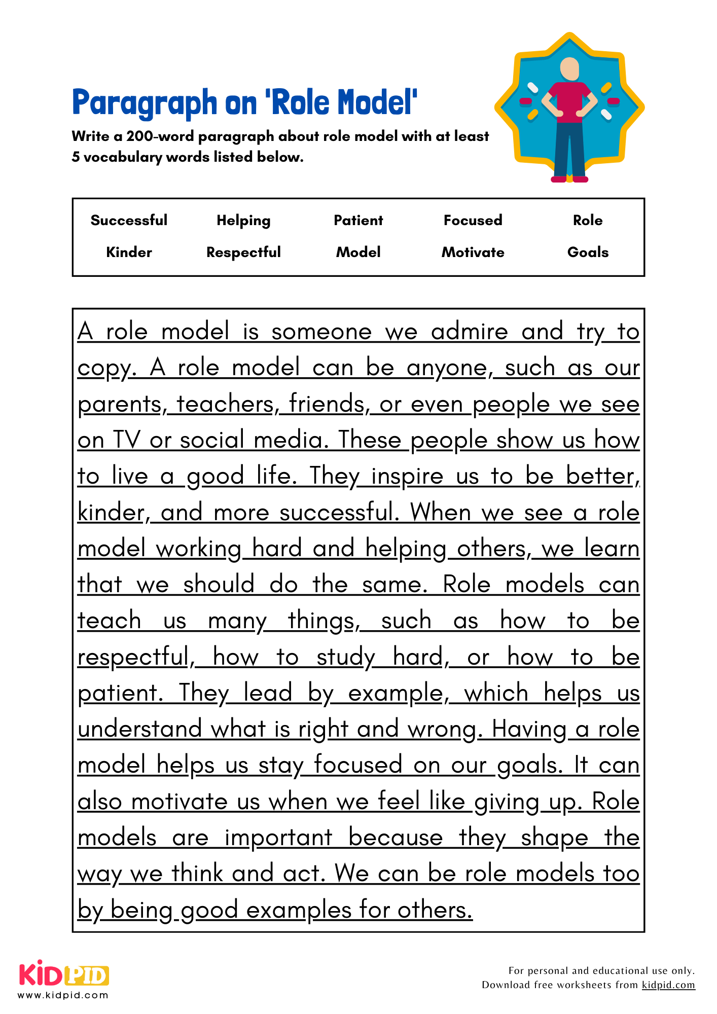 Paragraph on 'Role Model' - 200 Words