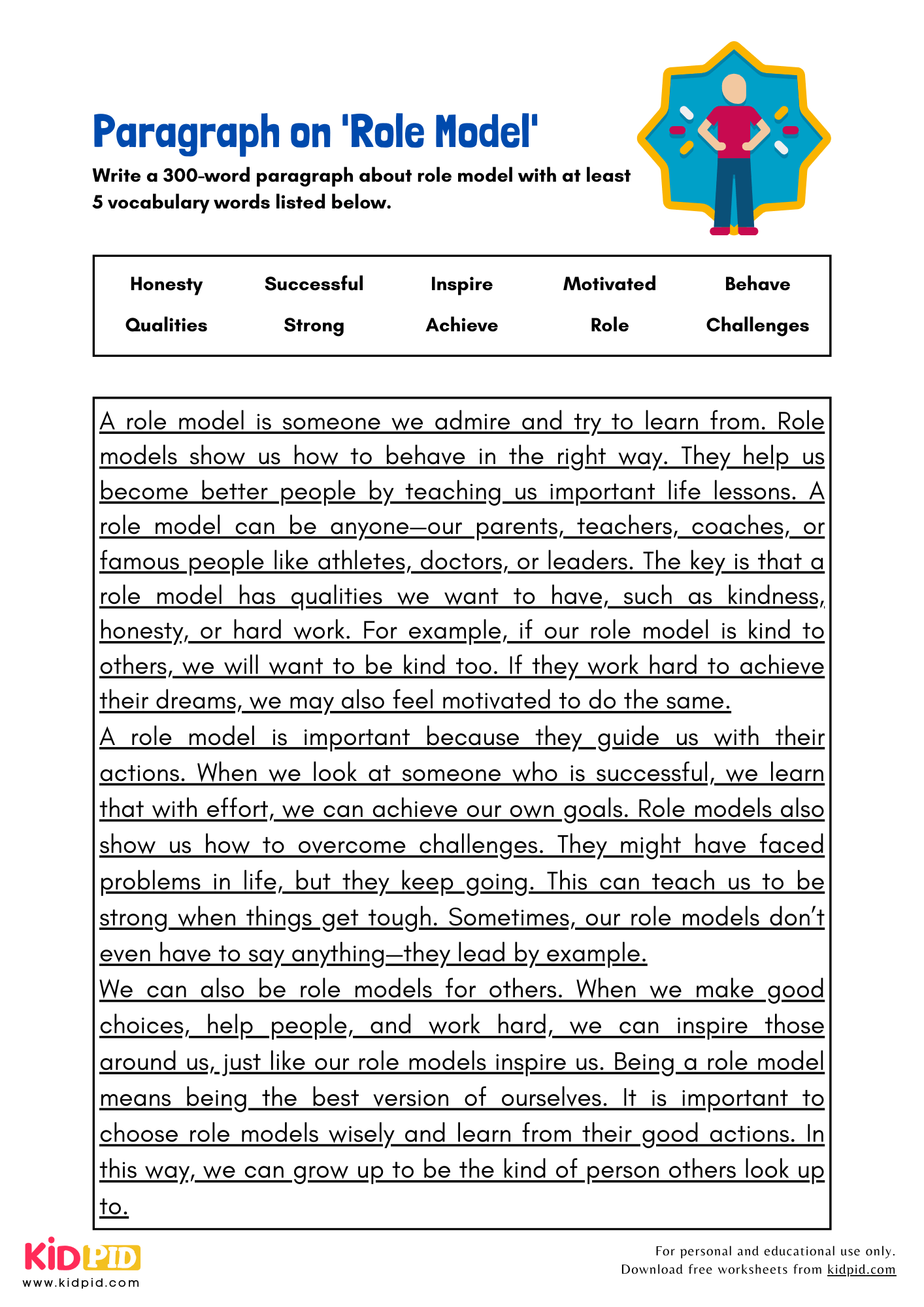 Paragraph on 'Role Model' - 300 Words