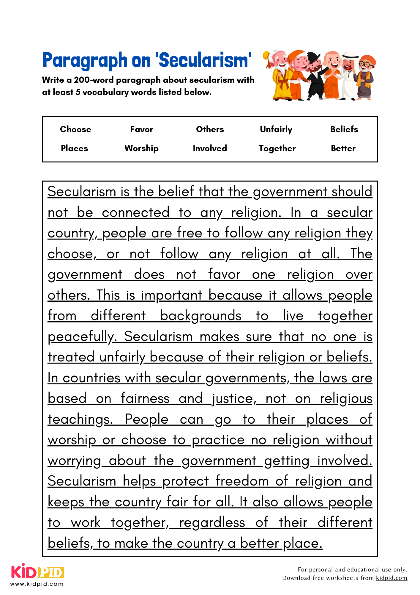 Paragraph on 'Secularism' - 200 Words