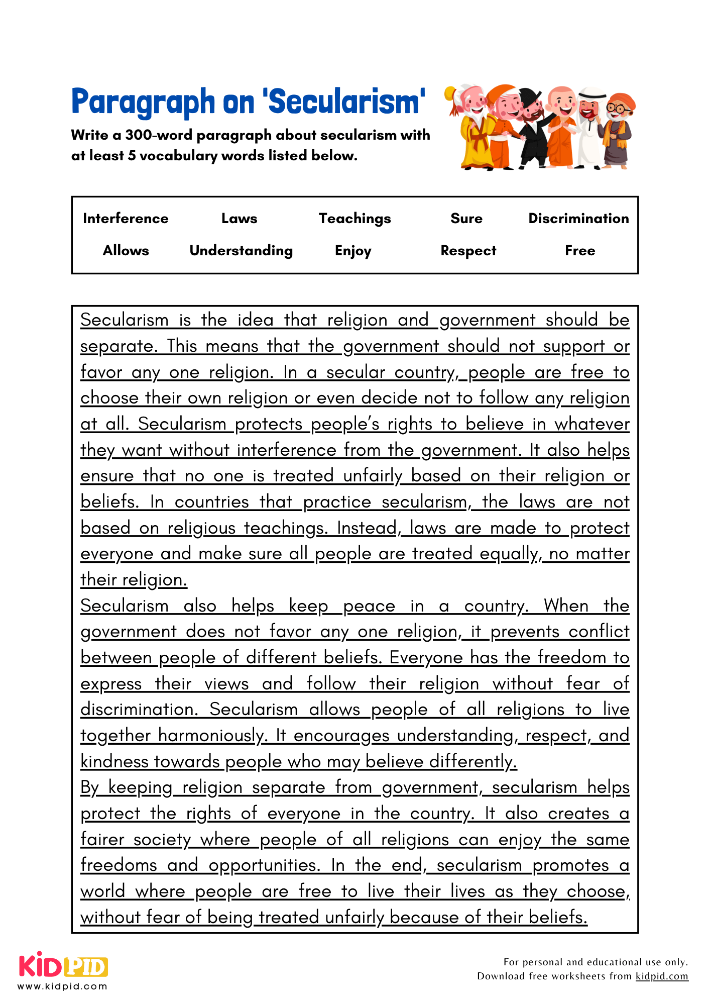 Paragraph on 'Secularism' - 300 Words