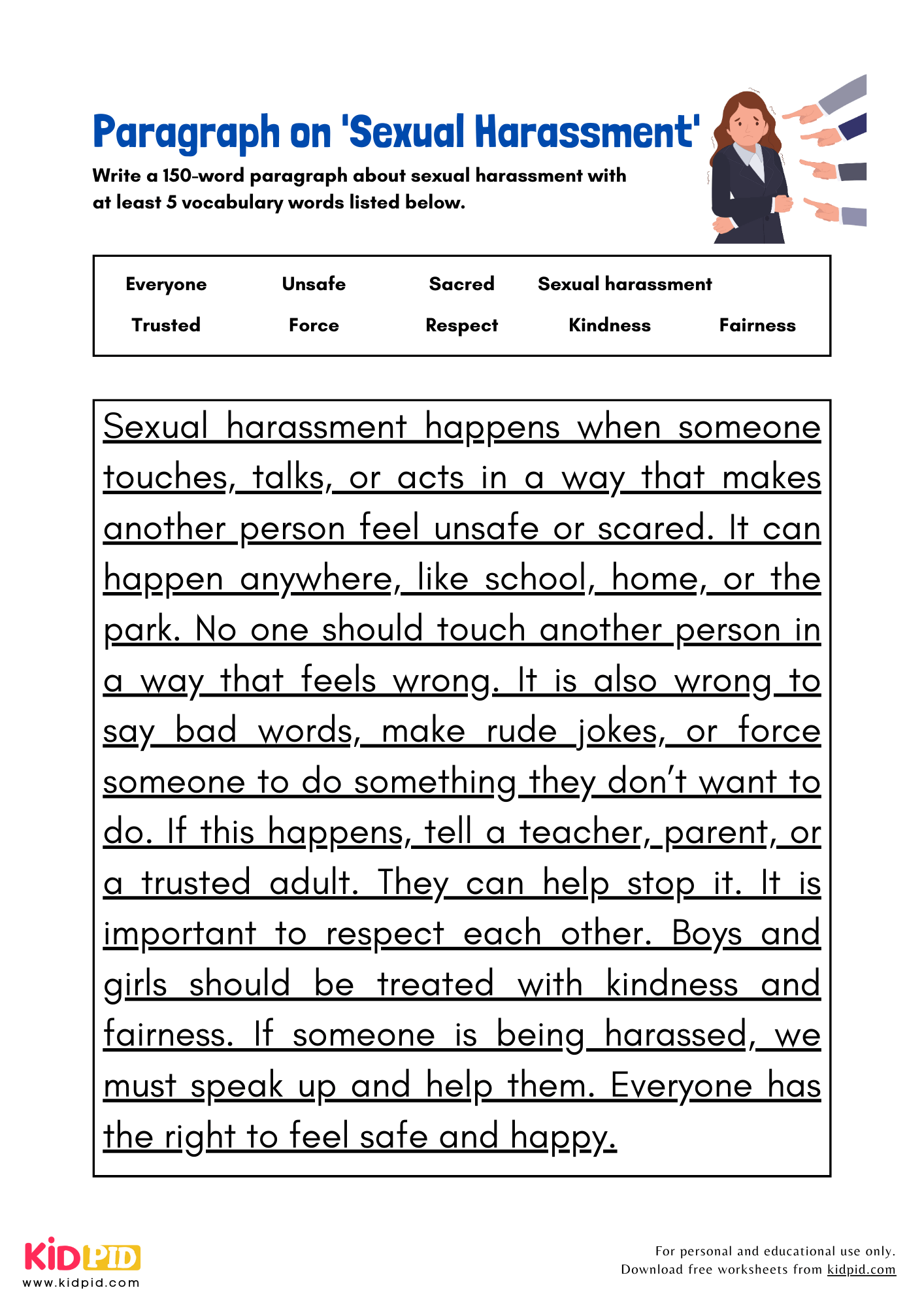 Paragraph on 'Sexual Harassment' - 150 Words