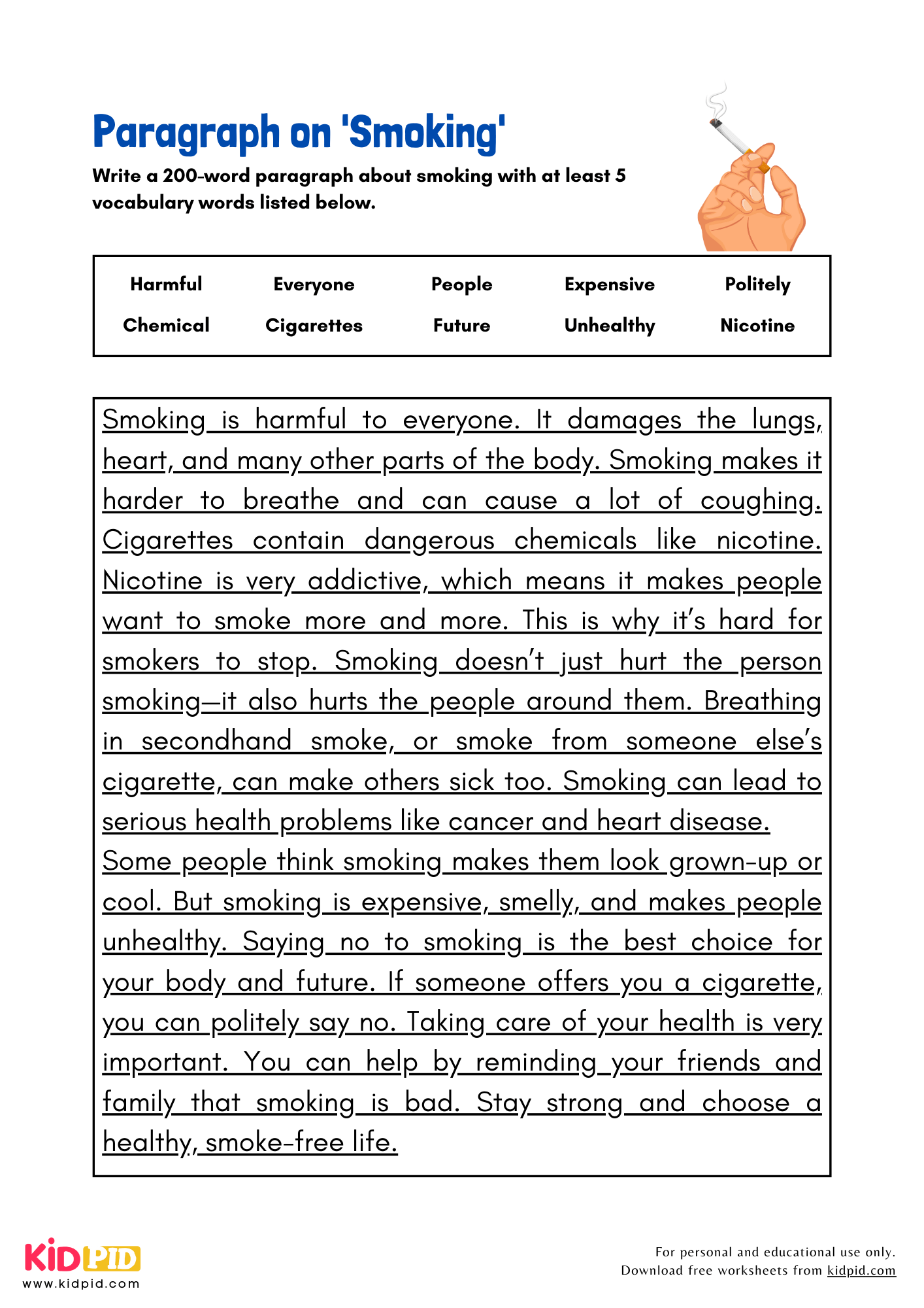 Paragraph on 'Smoking' - 200 Words