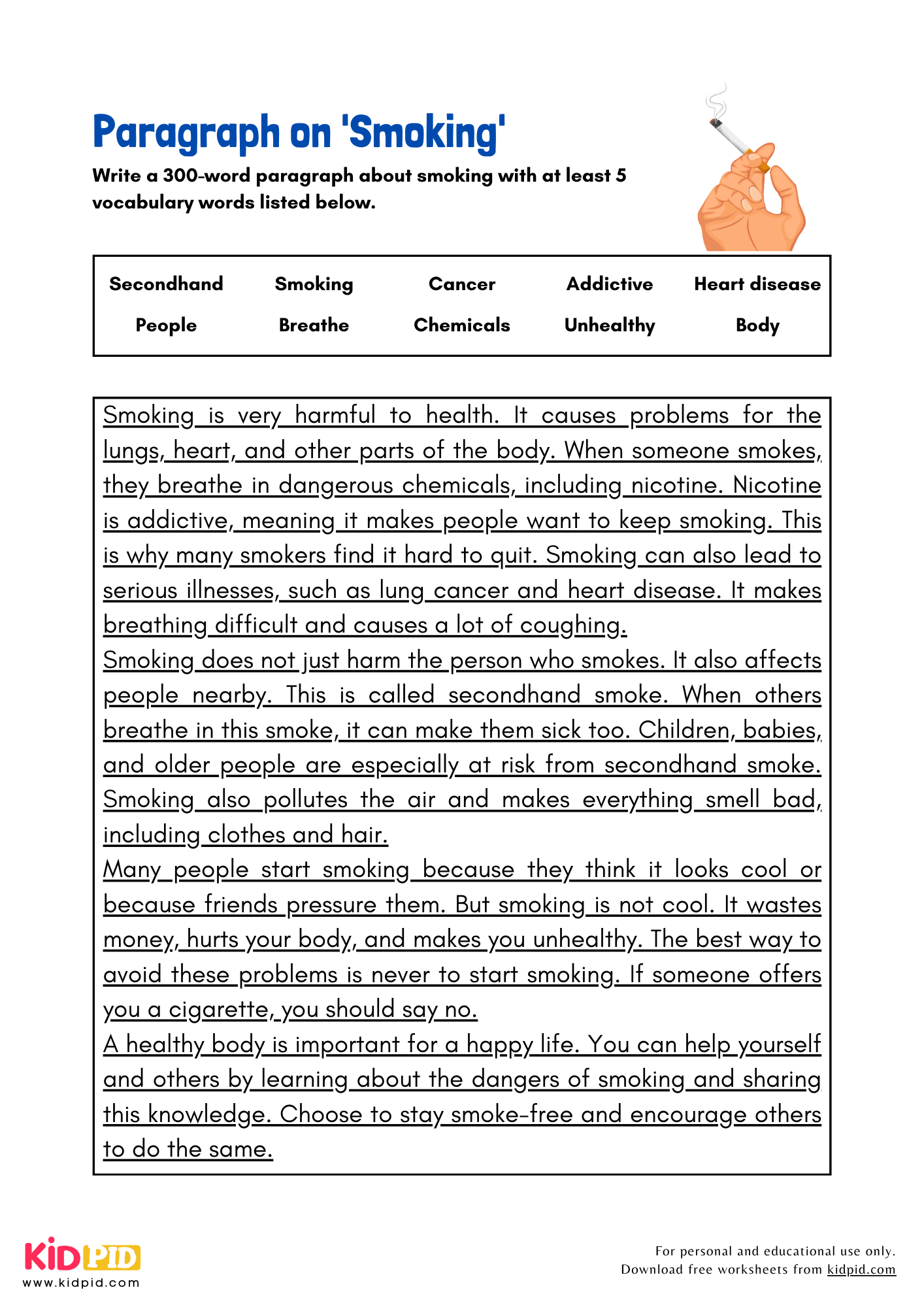 Paragraph on 'Smoking' - 300 Words