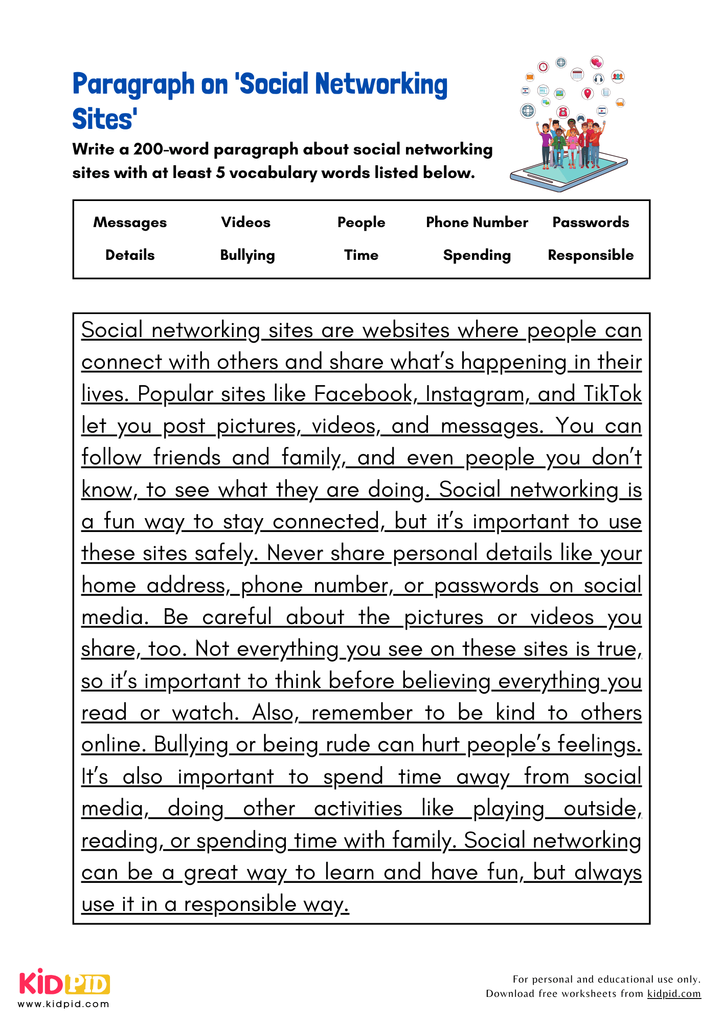 Paragraph on 'Social Networking Sites' - 200 Words