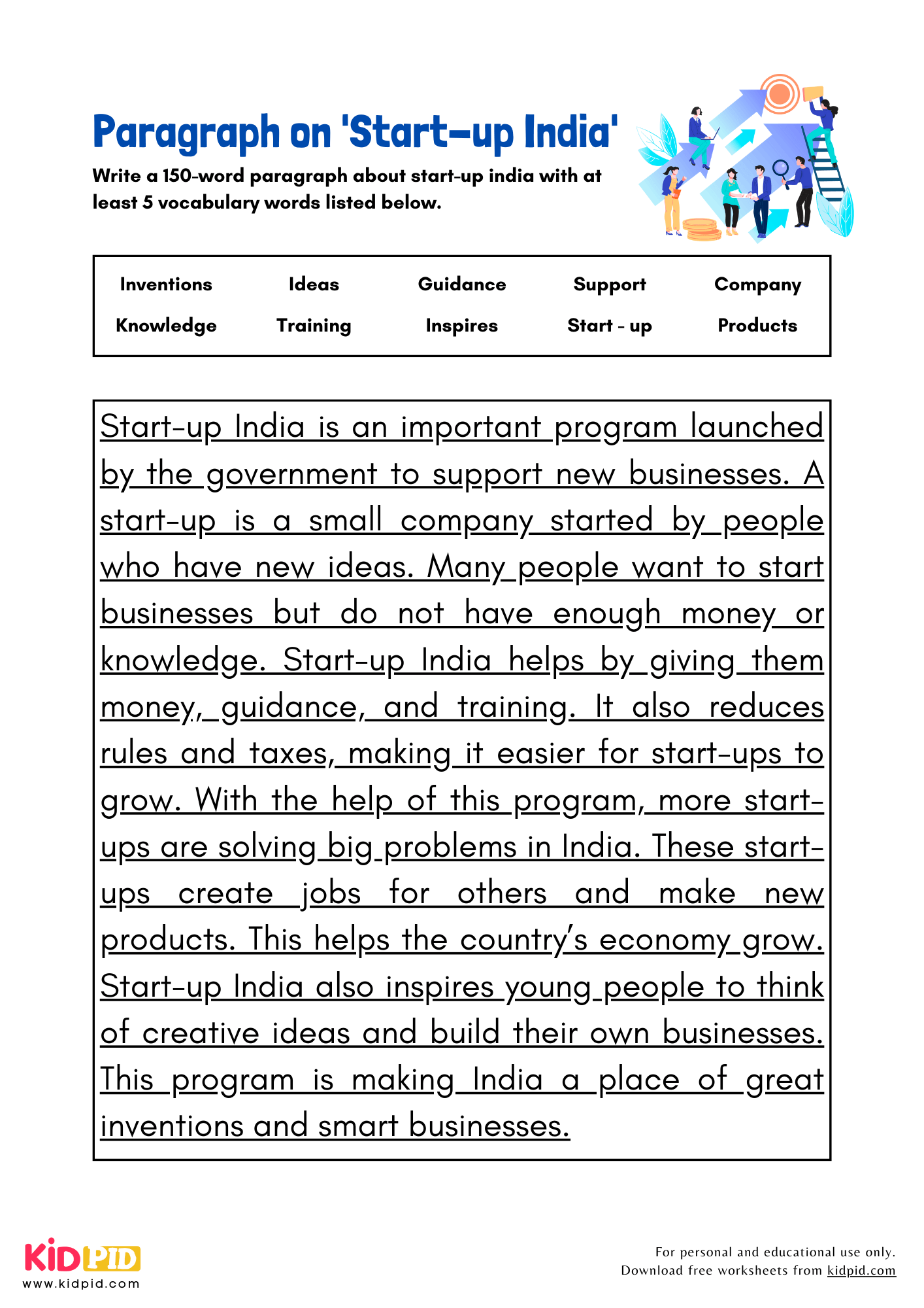 Paragraph on 'Start-up India' - 150 Words