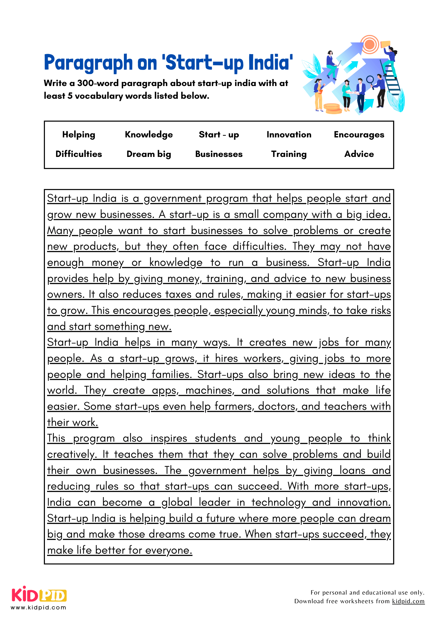 Paragraph on 'Start-up India' - 300 Words