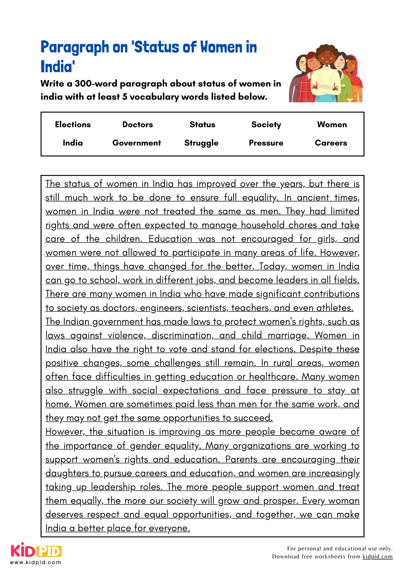 Paragraph on 'Status of Women in India' - 300 Words