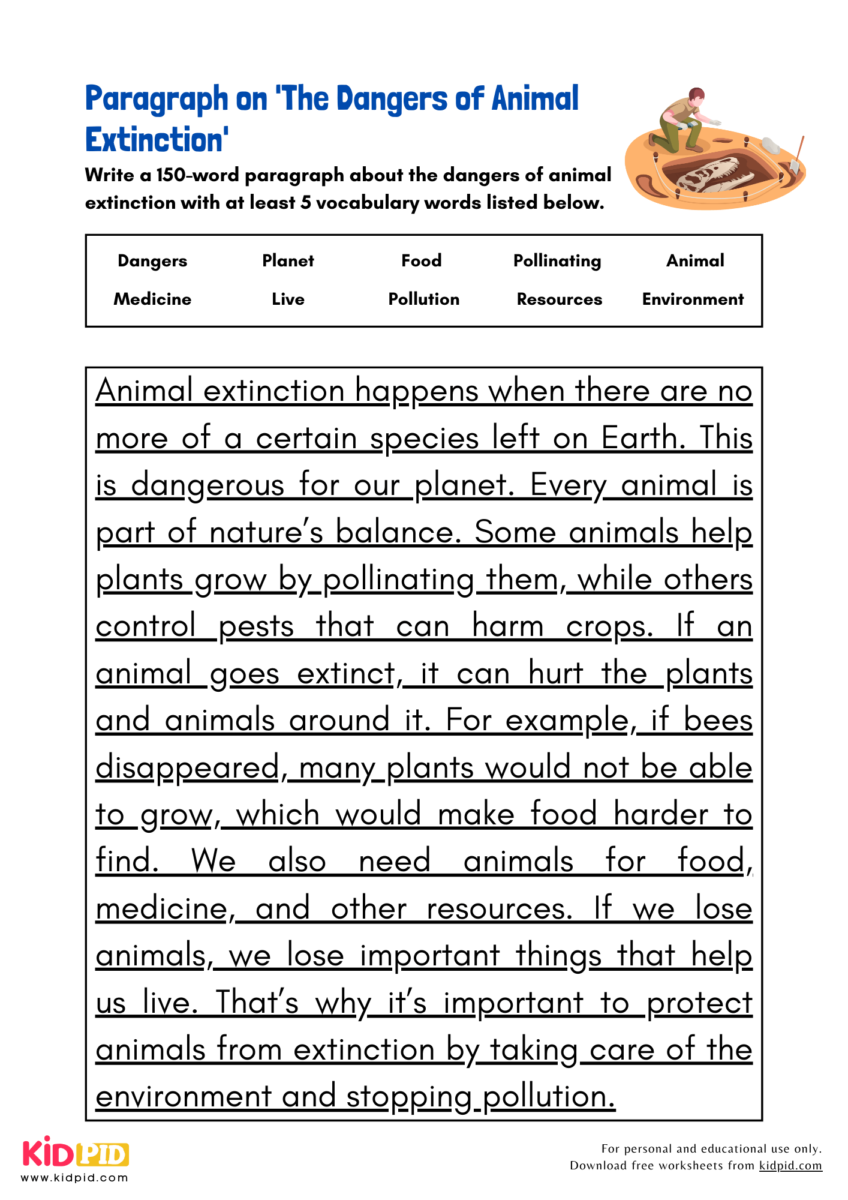 Paragraph on 'The Dangers of Animal Extinction' - Kidpid