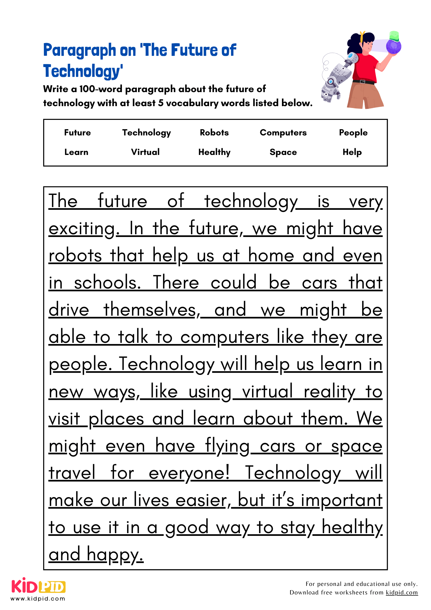 Paragraph on 'The Future of Technology' - 100 Words