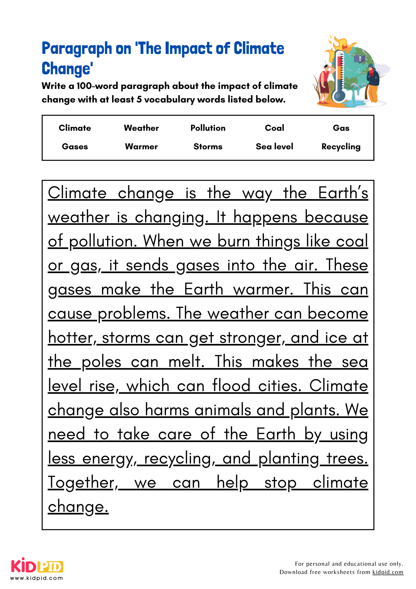 Paragraph on 'The Impact of Climate Change' - 100 Words