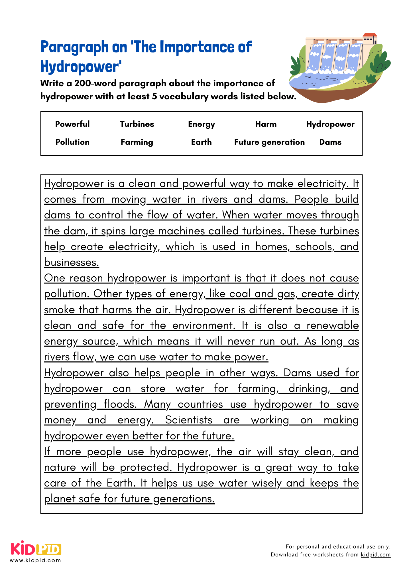 Paragraph on 'The Importance of Hydropower' - 200 Words