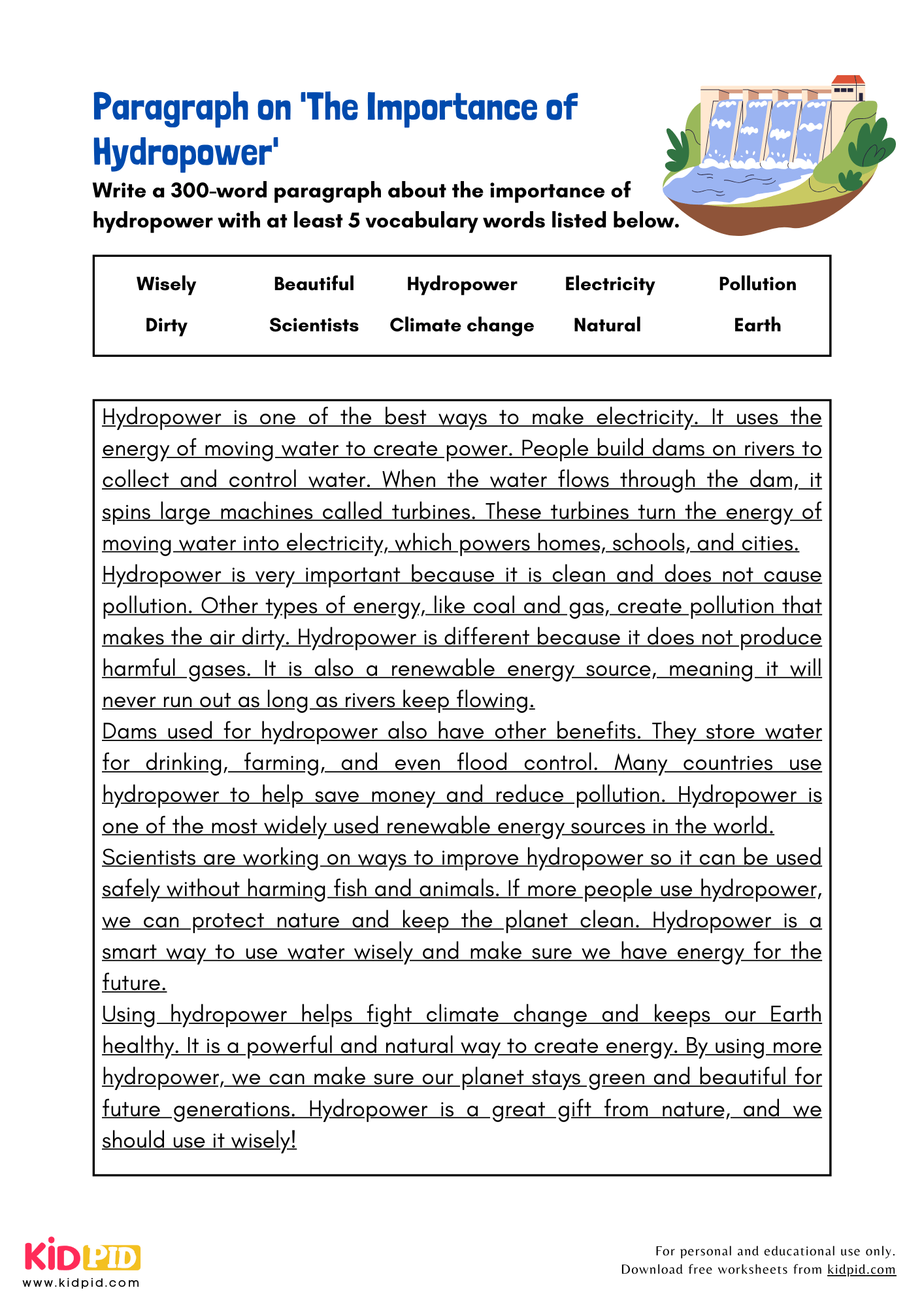 Paragraph on 'The Importance of Hydropower' - 300 Words