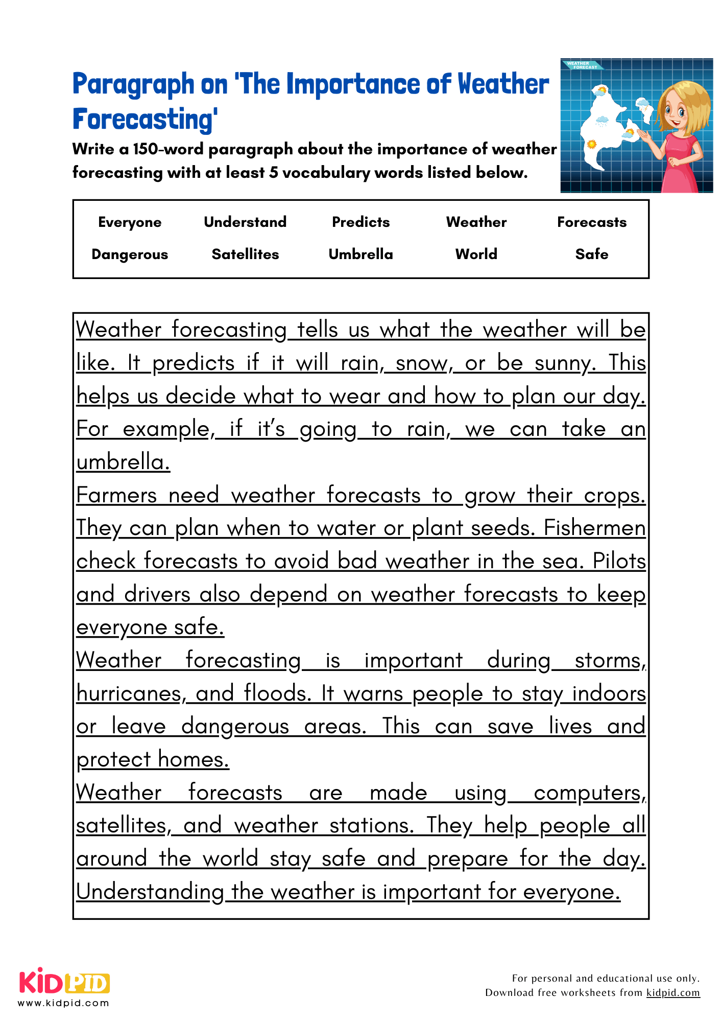 Paragraph on 'The Importance of Weather Forecasting' - 150 Words