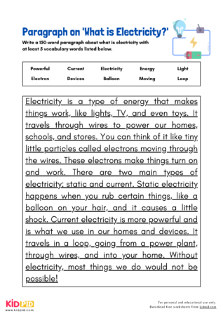 Paragraph on 'What is Electricity?' - Kidpid