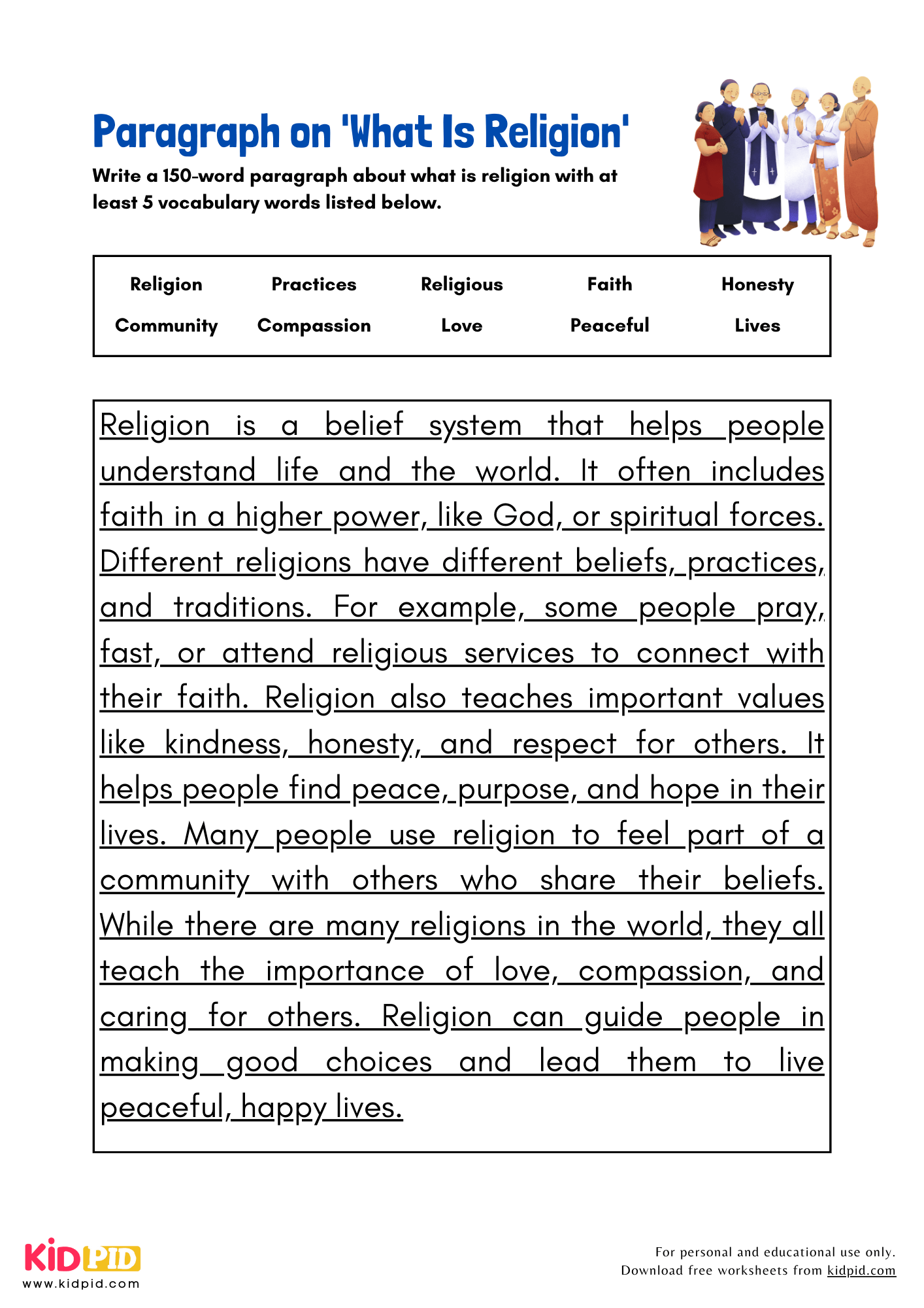 Paragraph on 'What Is Religion' - 150 Words