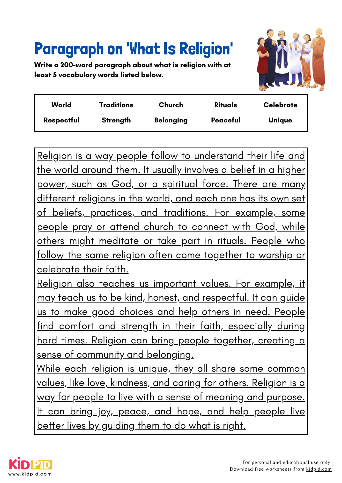 Paragraph on 'What Is Religion' - 200 Words