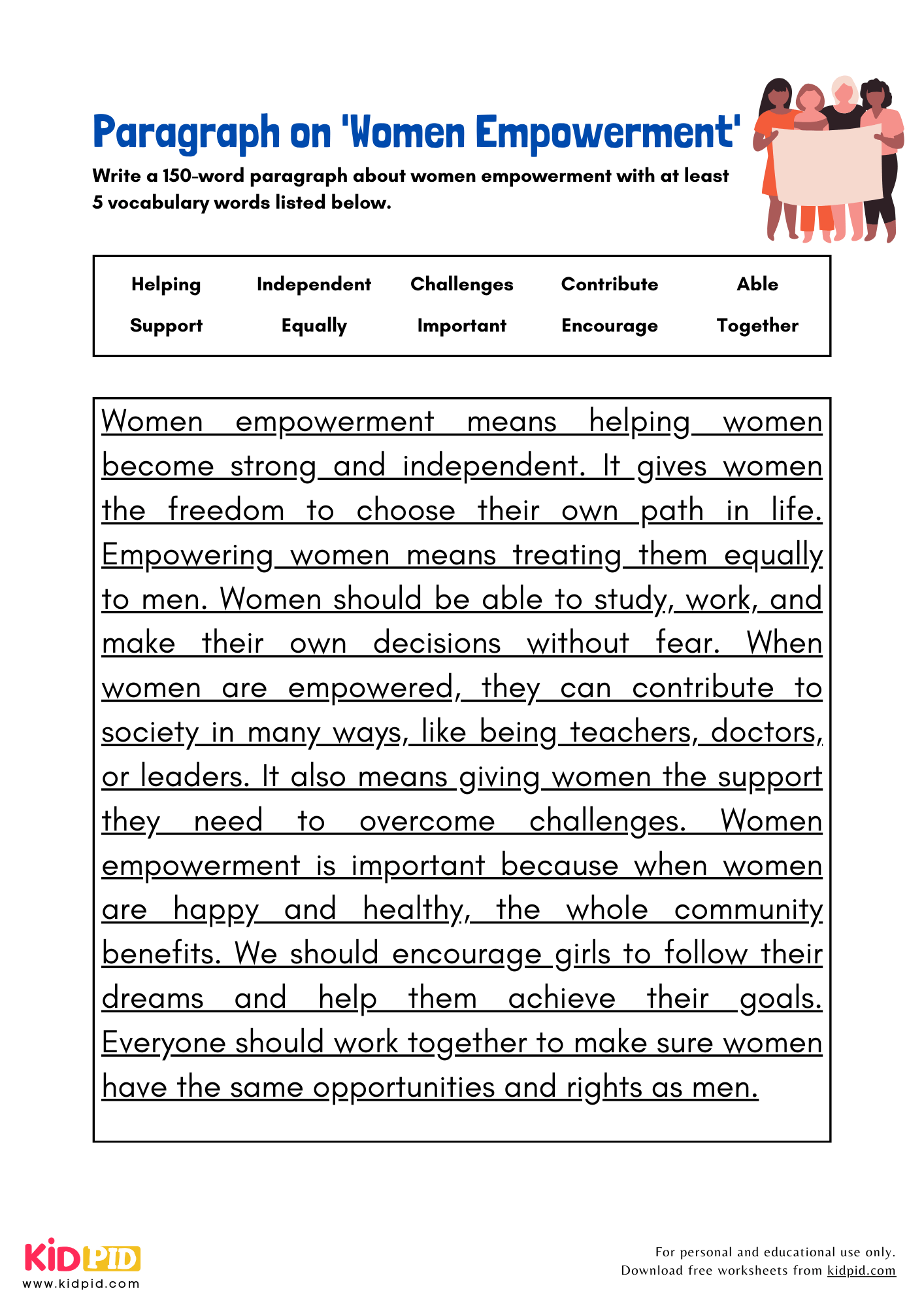Paragraph on 'Women Empowerment' - 150 Words