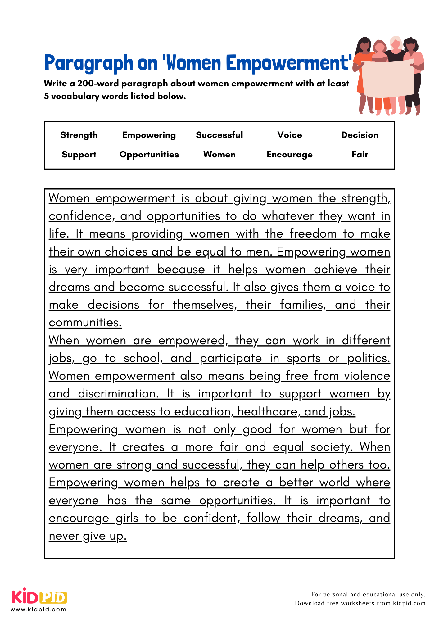 Paragraph on 'Women Empowerment' - 200 Words