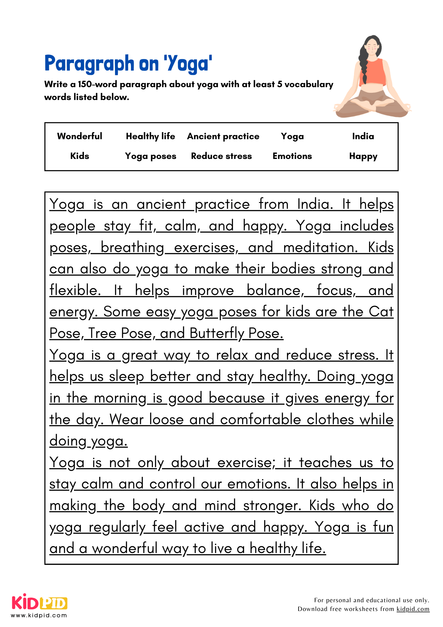 Paragraph on 'Yoga' - 150 Words