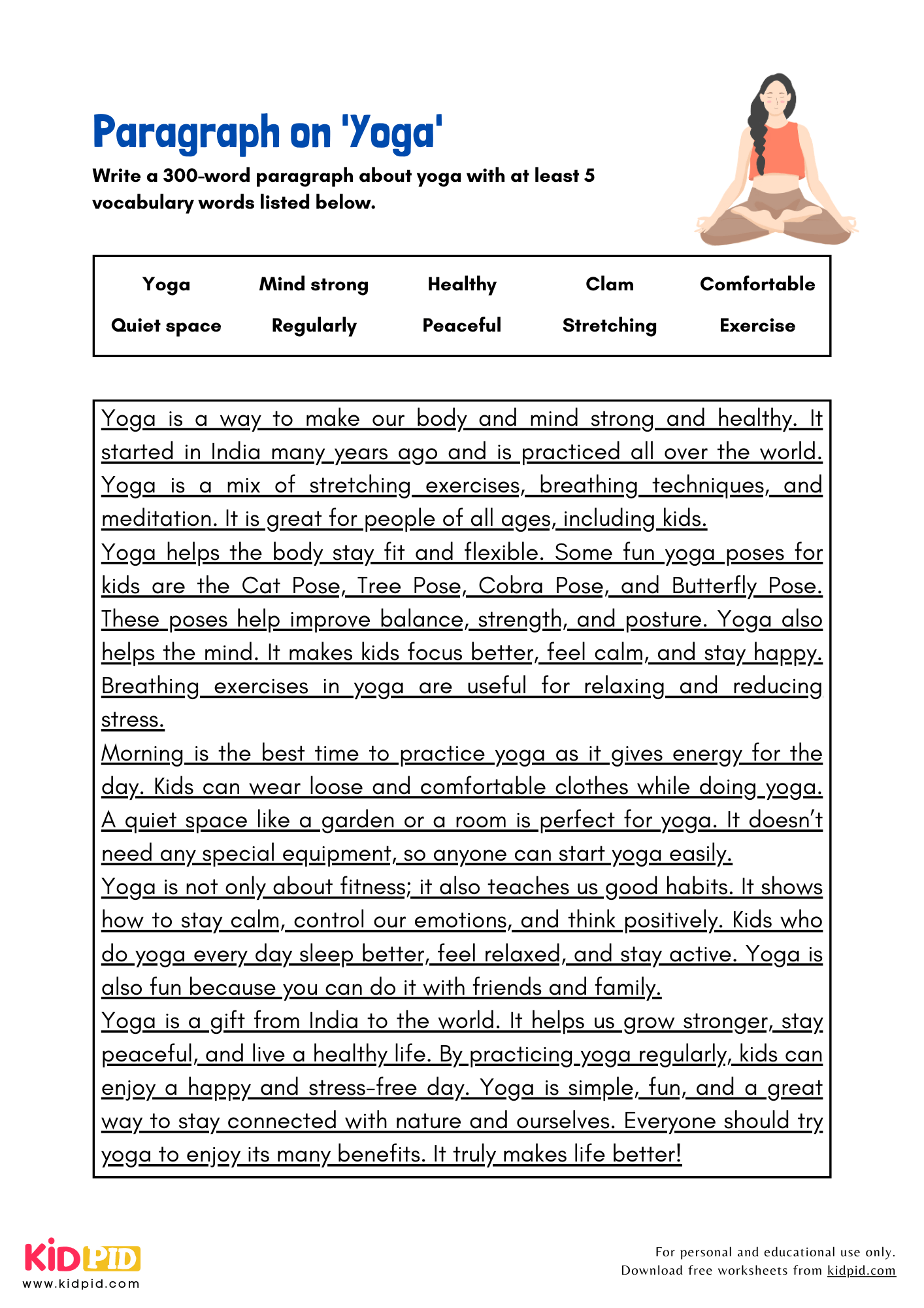 Paragraph on 'Yoga' - 300 Words