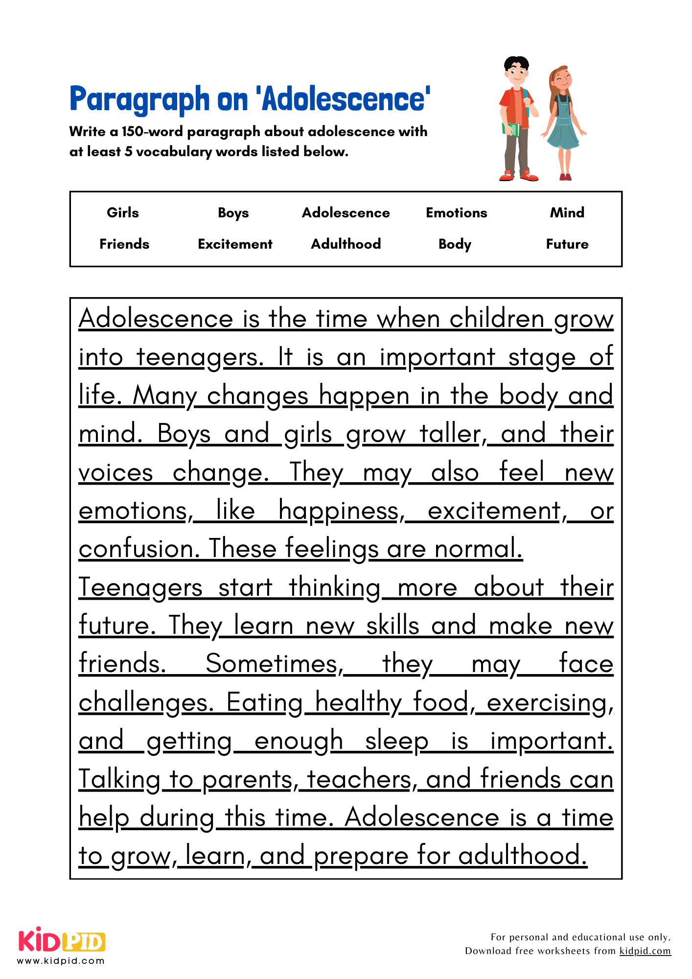 Paragraph on 'Adolescence' - 150 Words