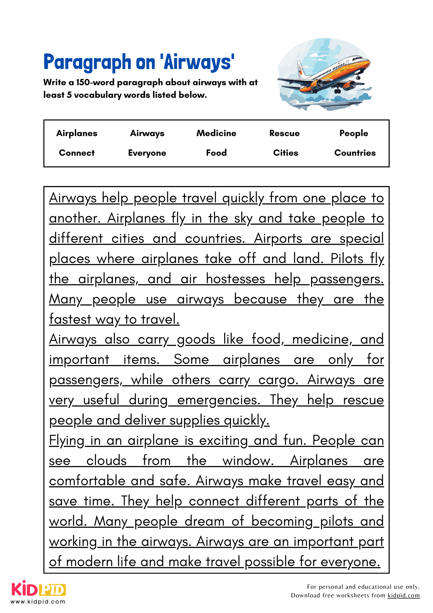 Paragraph on 'Airways' - 150 Words
