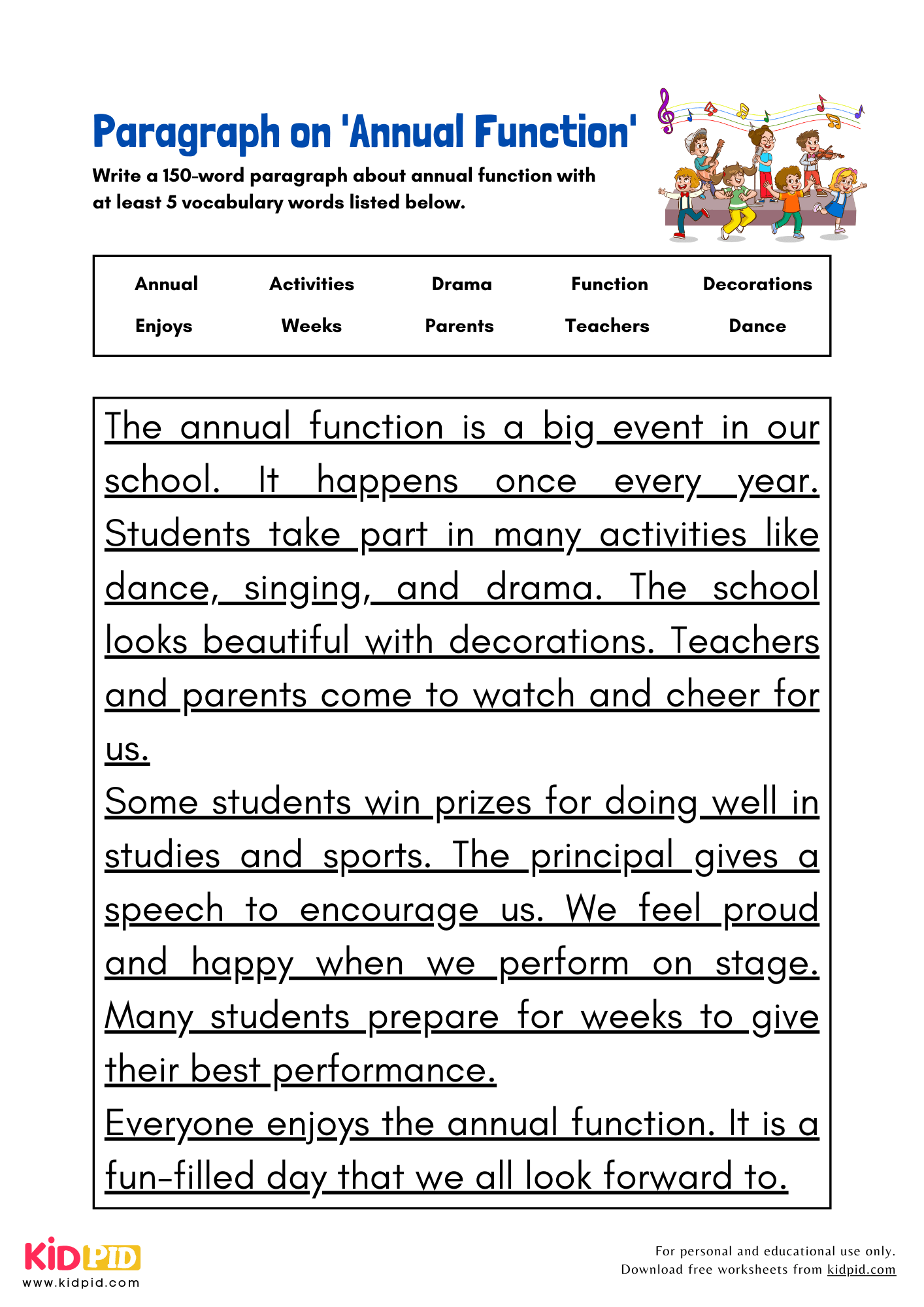 Paragraph on 'Annual Function' - 150 Words