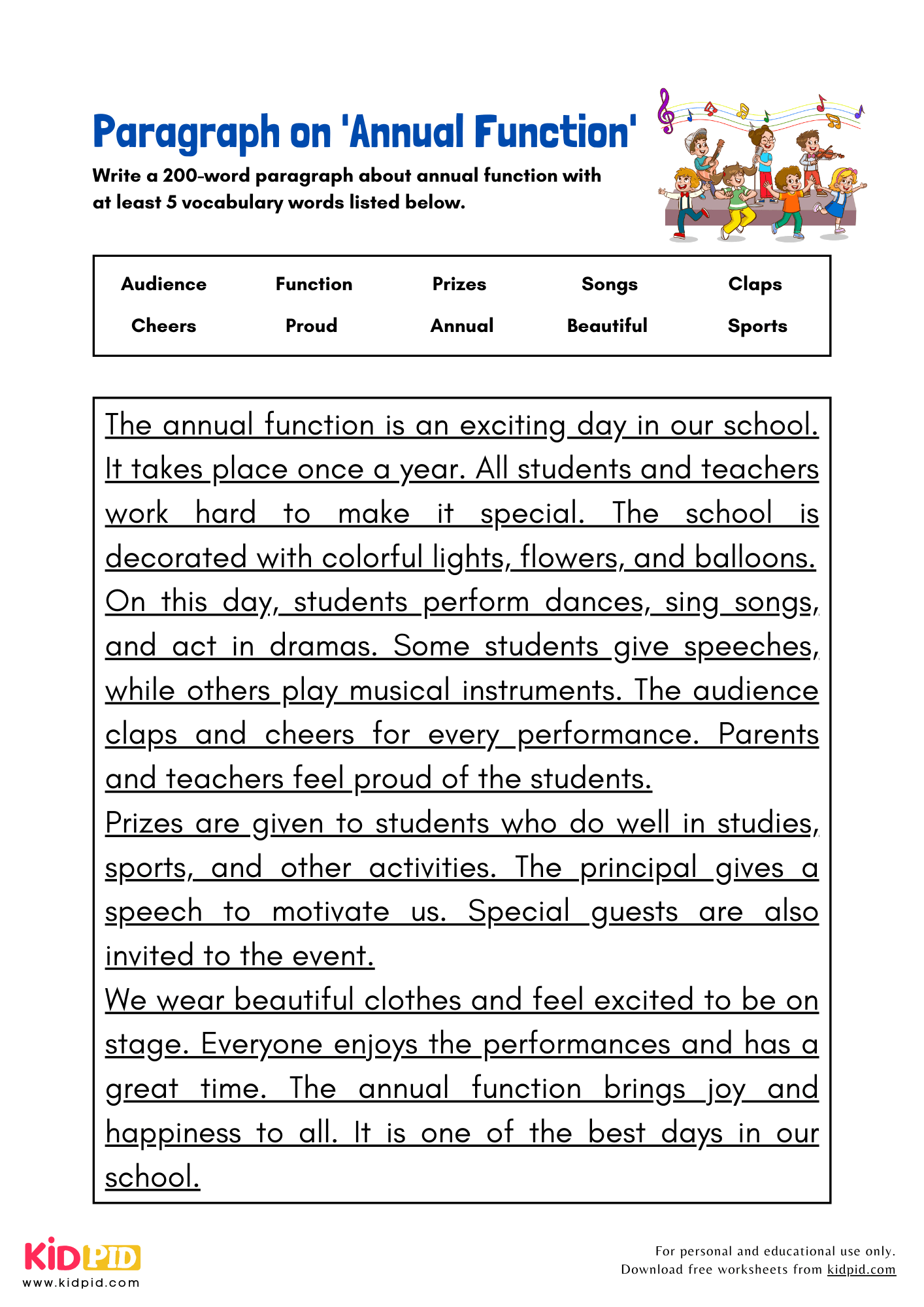 Paragraph on 'Annual Function' - 200 Words