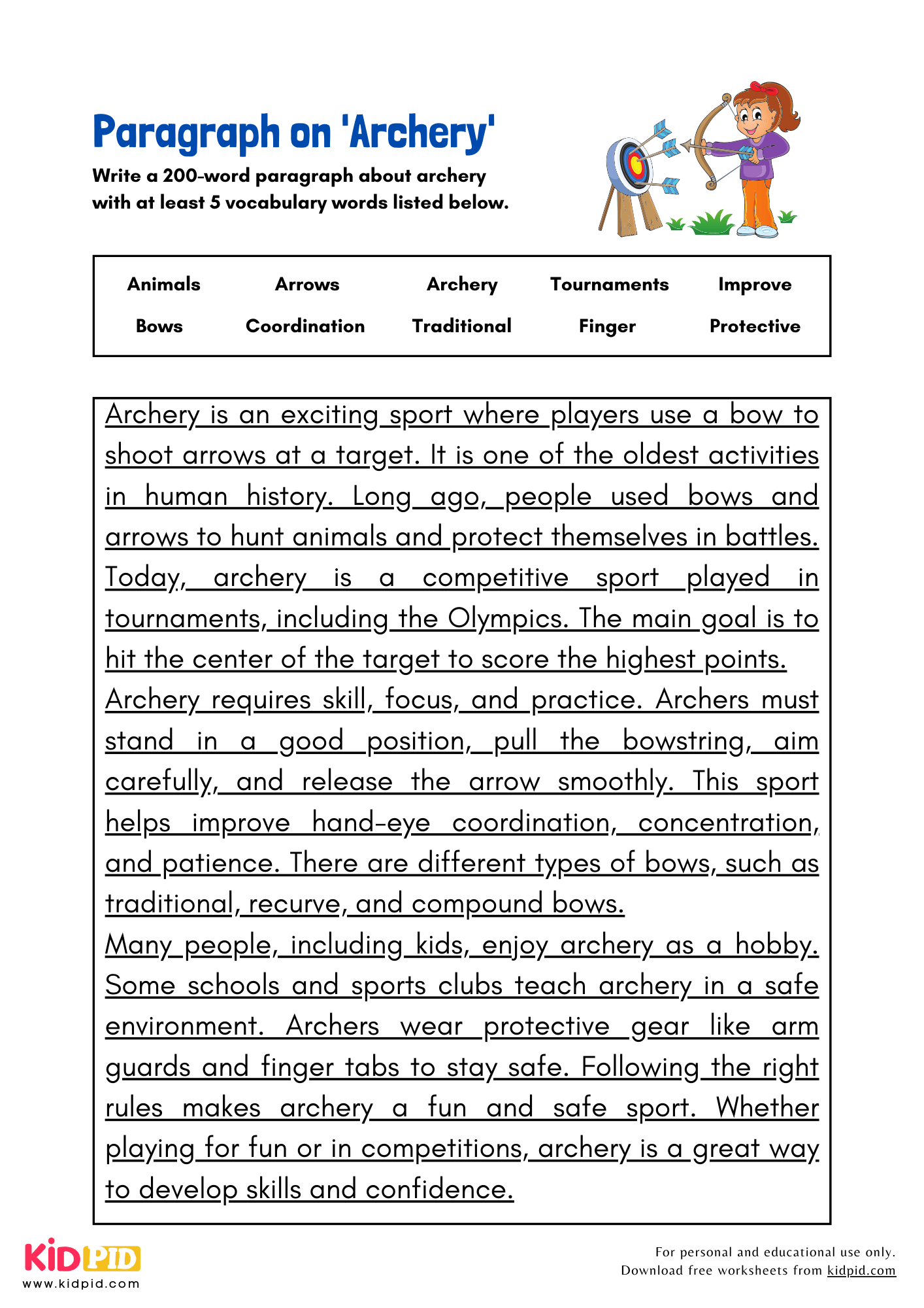 Paragraph on 'Archery' - 200 Words