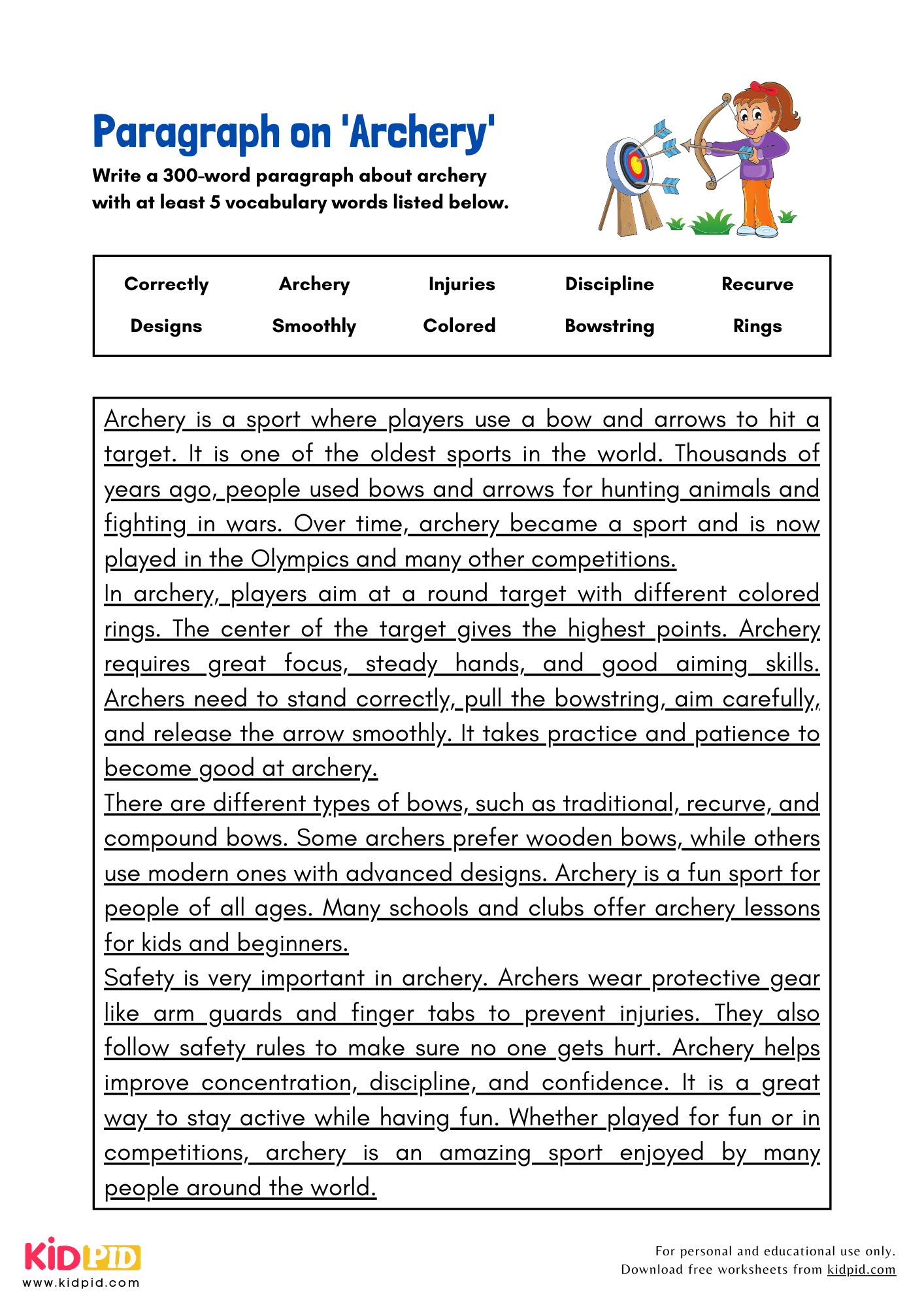 Paragraph on 'Archery' - 300 Words