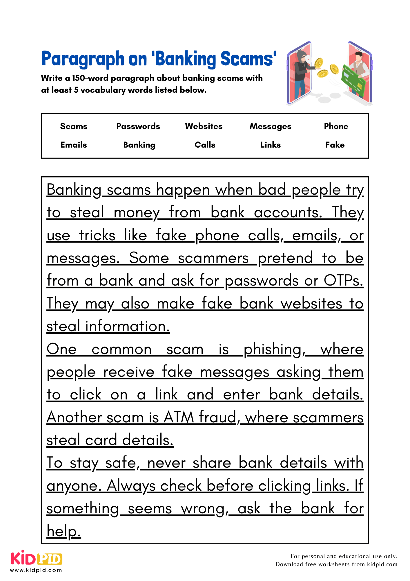 Paragraph on 'Banking Scams' - 150 Words