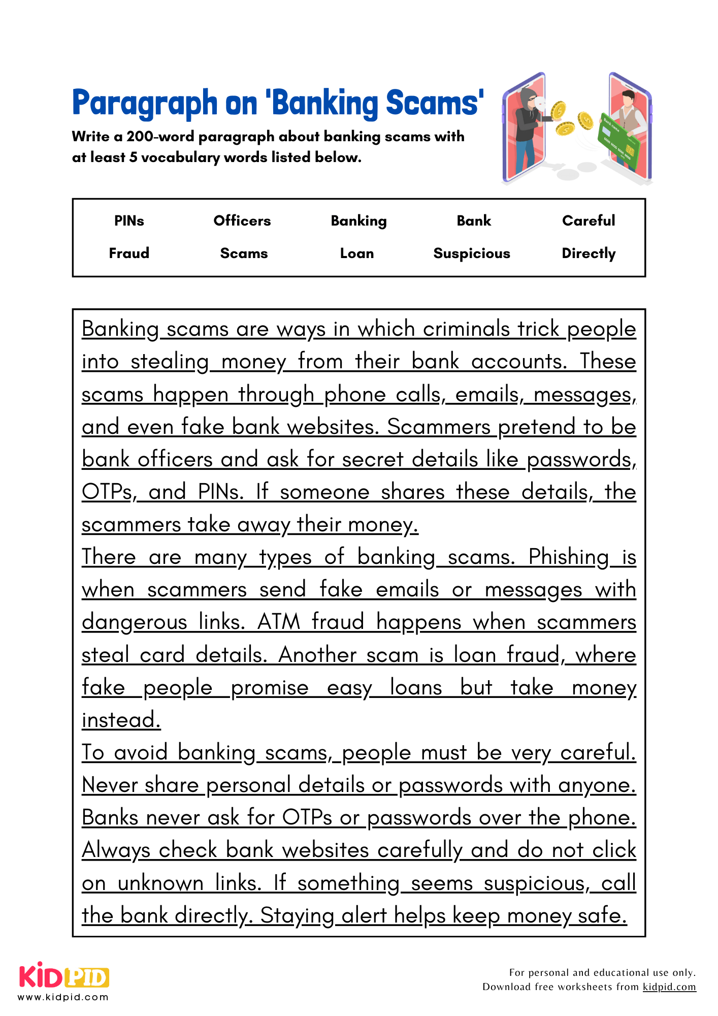 Paragraph on 'Banking Scams' - 200 Words