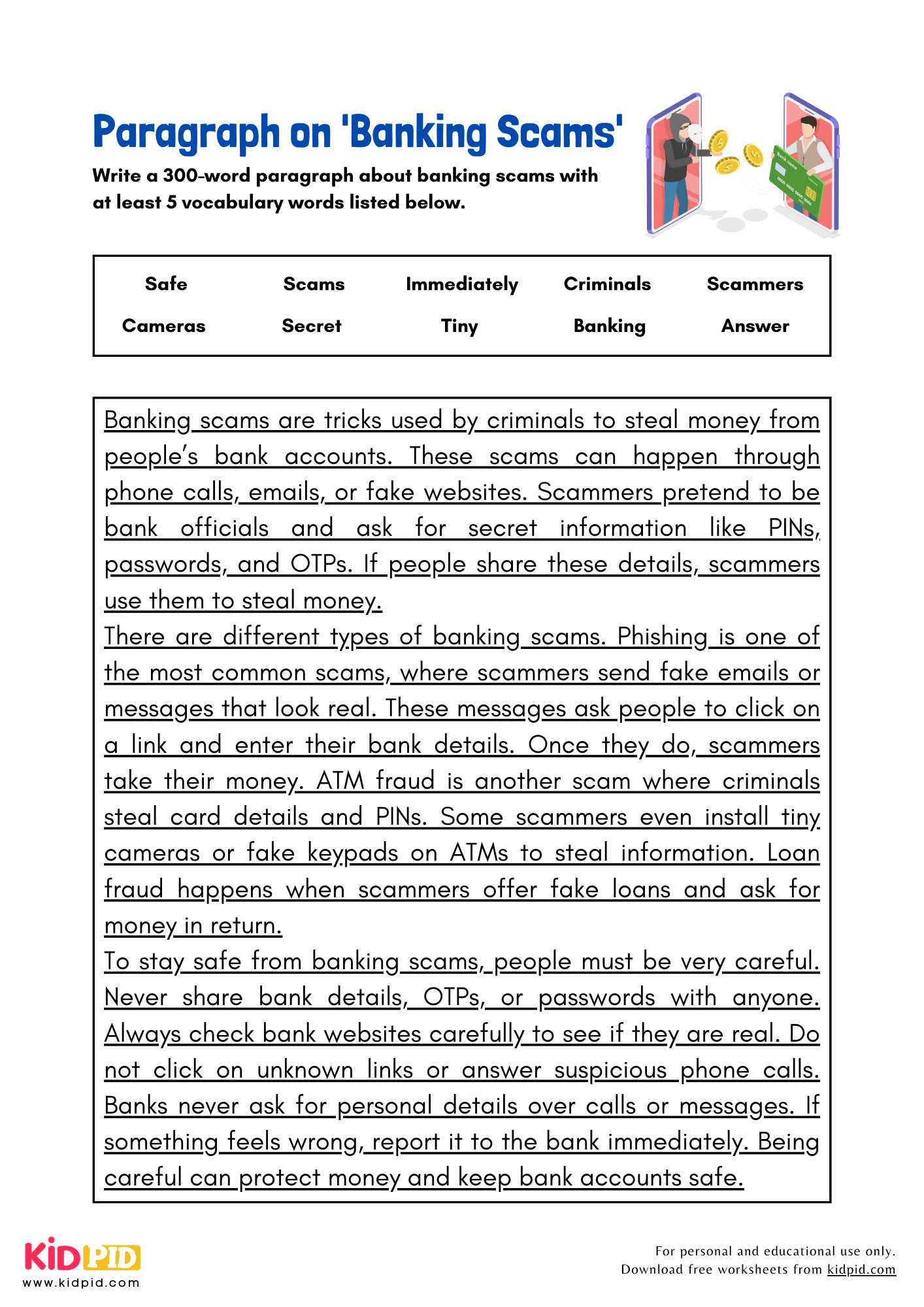 Paragraph on 'Banking Scams' - 300 Words