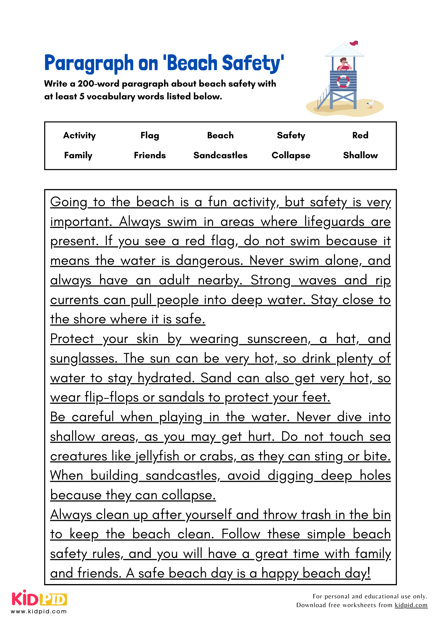 Paragraph on 'Beach Safety' - 200 Words