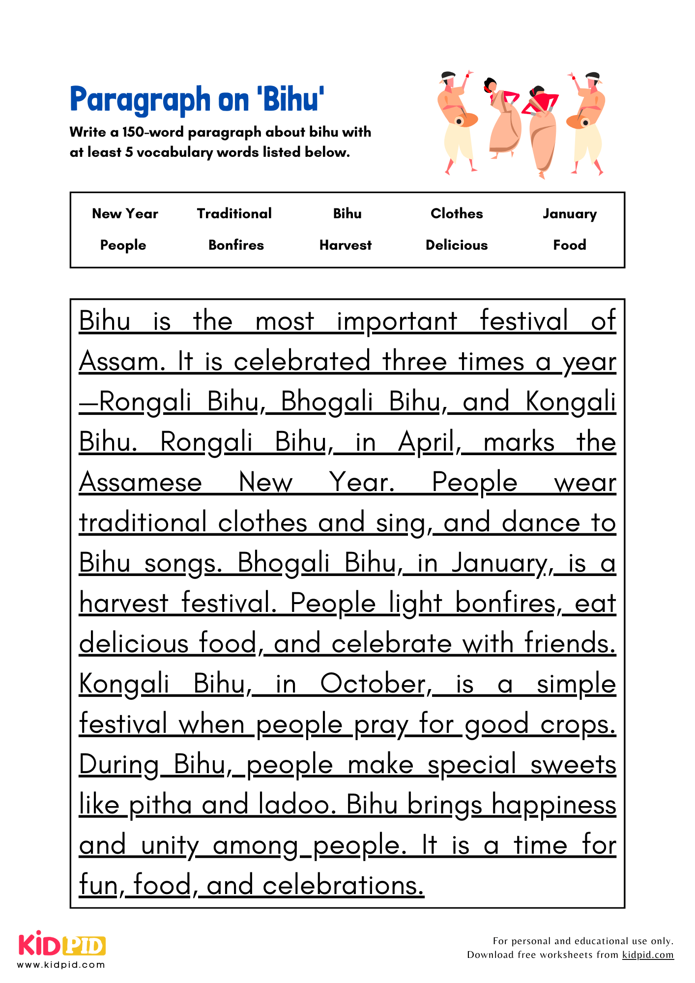 Paragraph on 'Bihu' - 150 Words