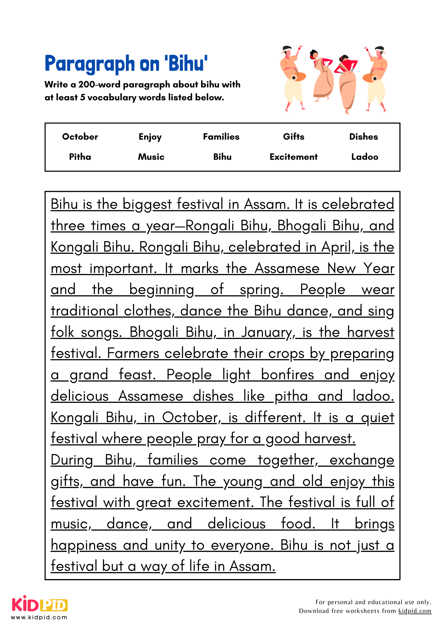 Paragraph on 'Bihu' - 200 Words