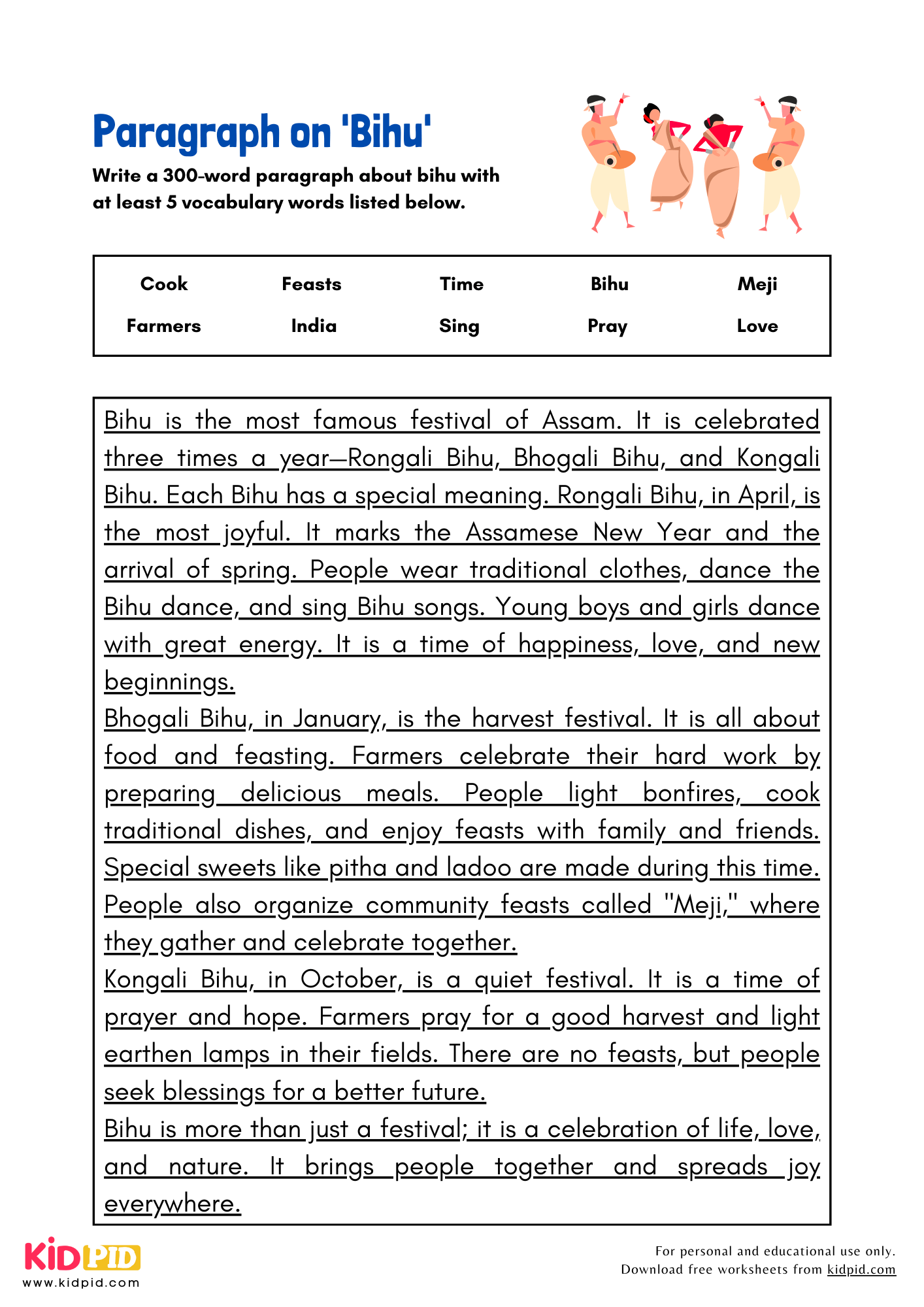 Paragraph on 'Bihu' - 300 Words