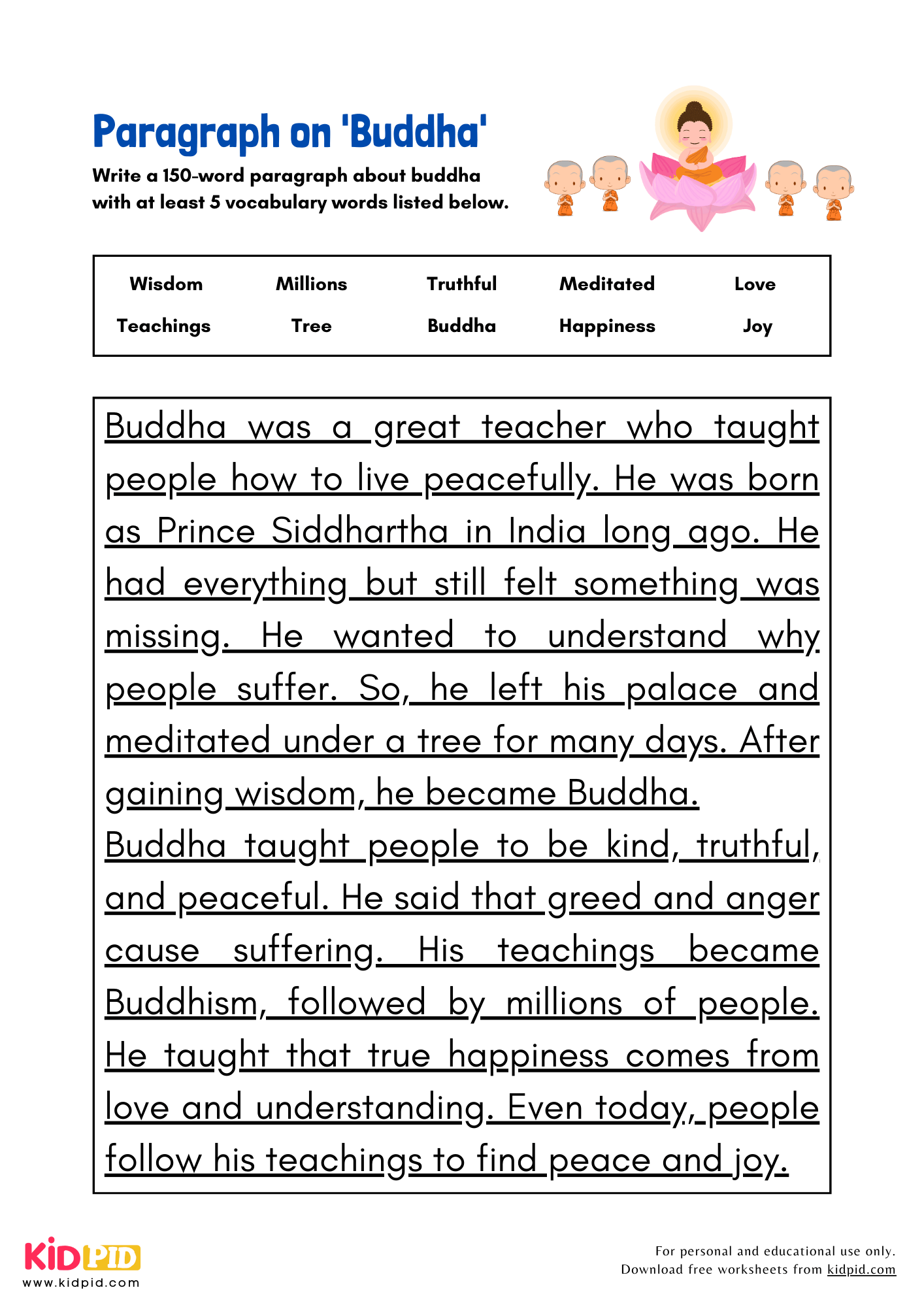 Paragraph on 'Buddha' - 150 Words