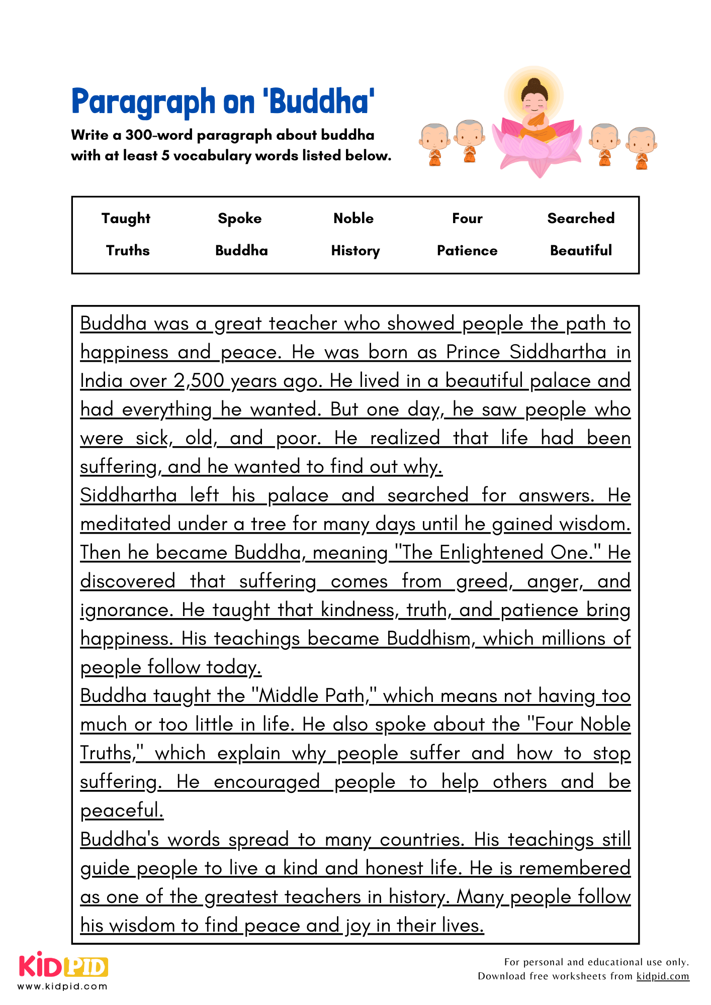 Paragraph on 'Buddha' - 300 Words