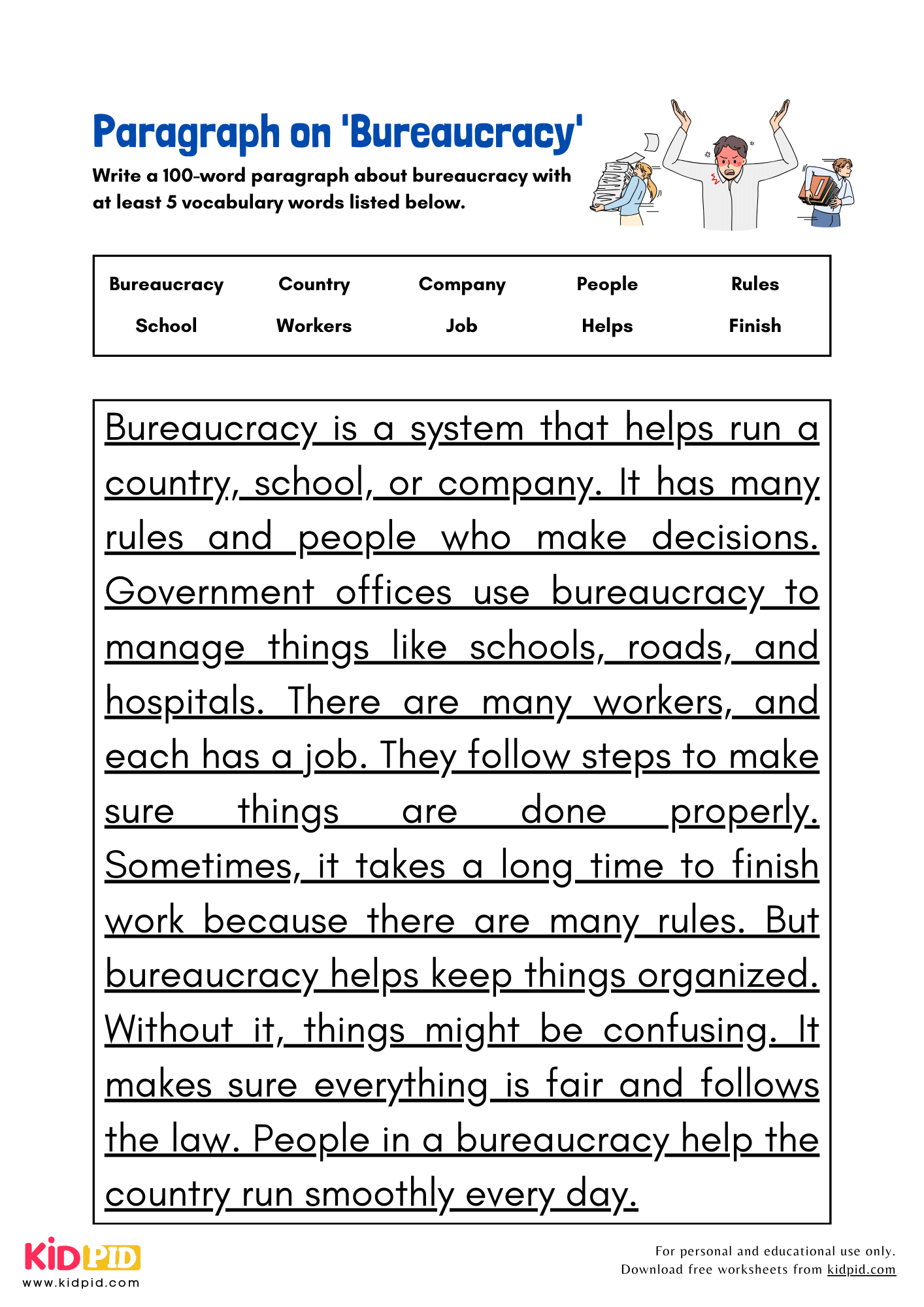 Paragraph on 'Bureaucracy' - 100 Words