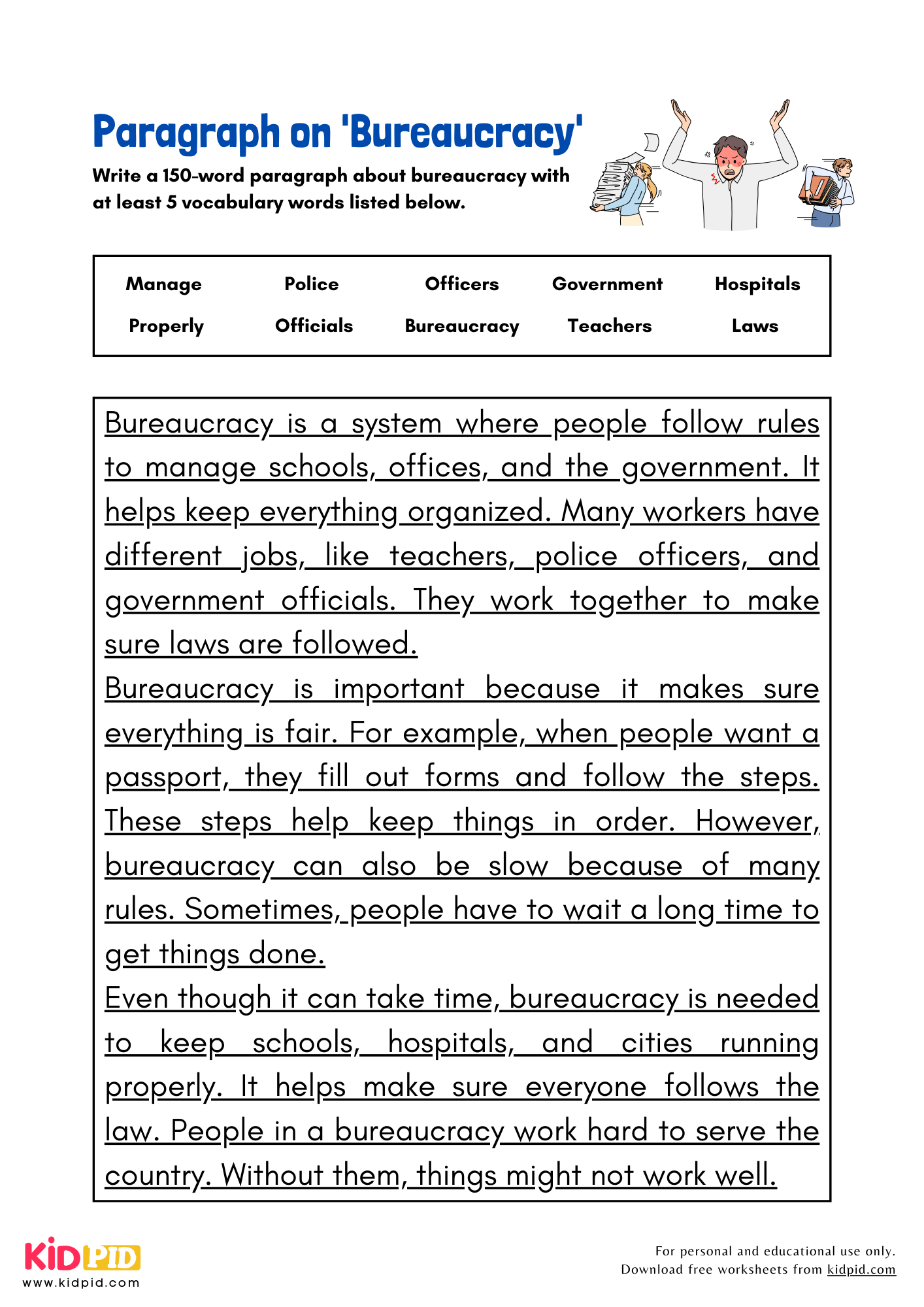 Paragraph on 'Bureaucracy' - 150 Words