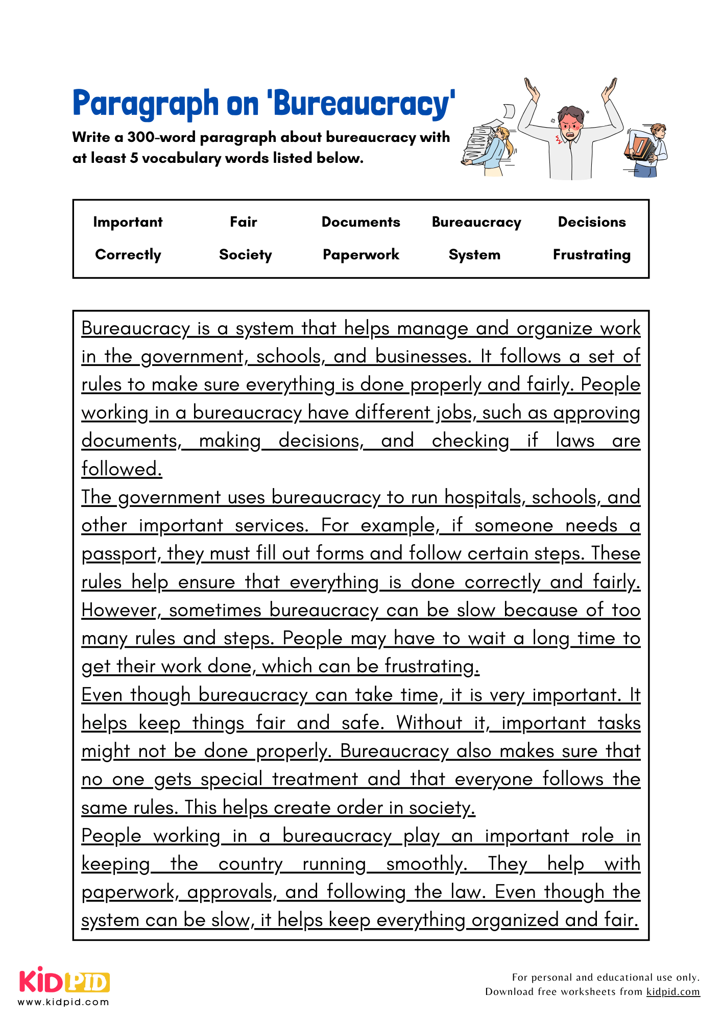 Paragraph on 'Bureaucracy' - 300 Words