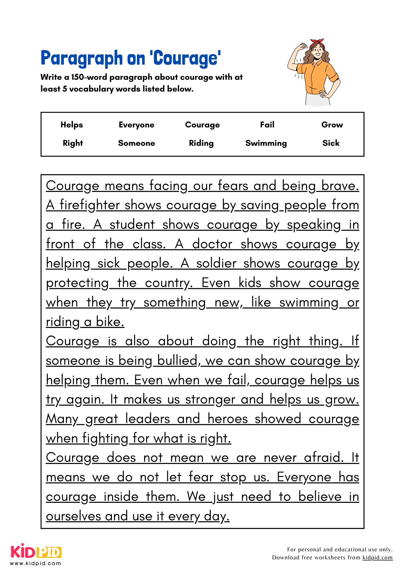 Paragraph on 'Courage' - 150 Words