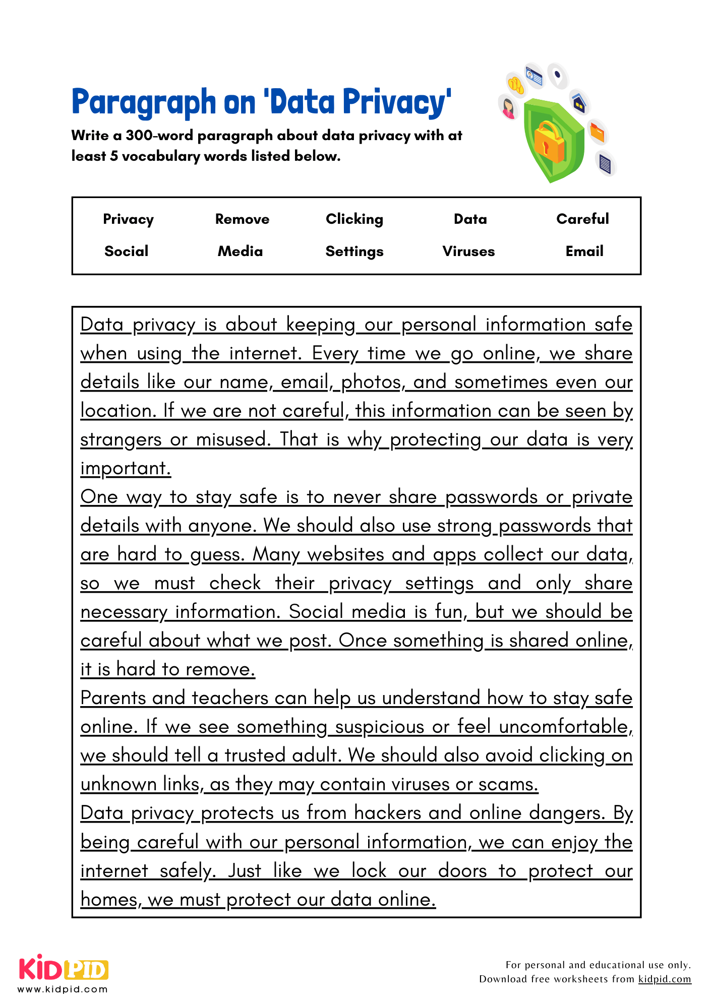 Paragraph on 'Data Privacy' - 300 Words