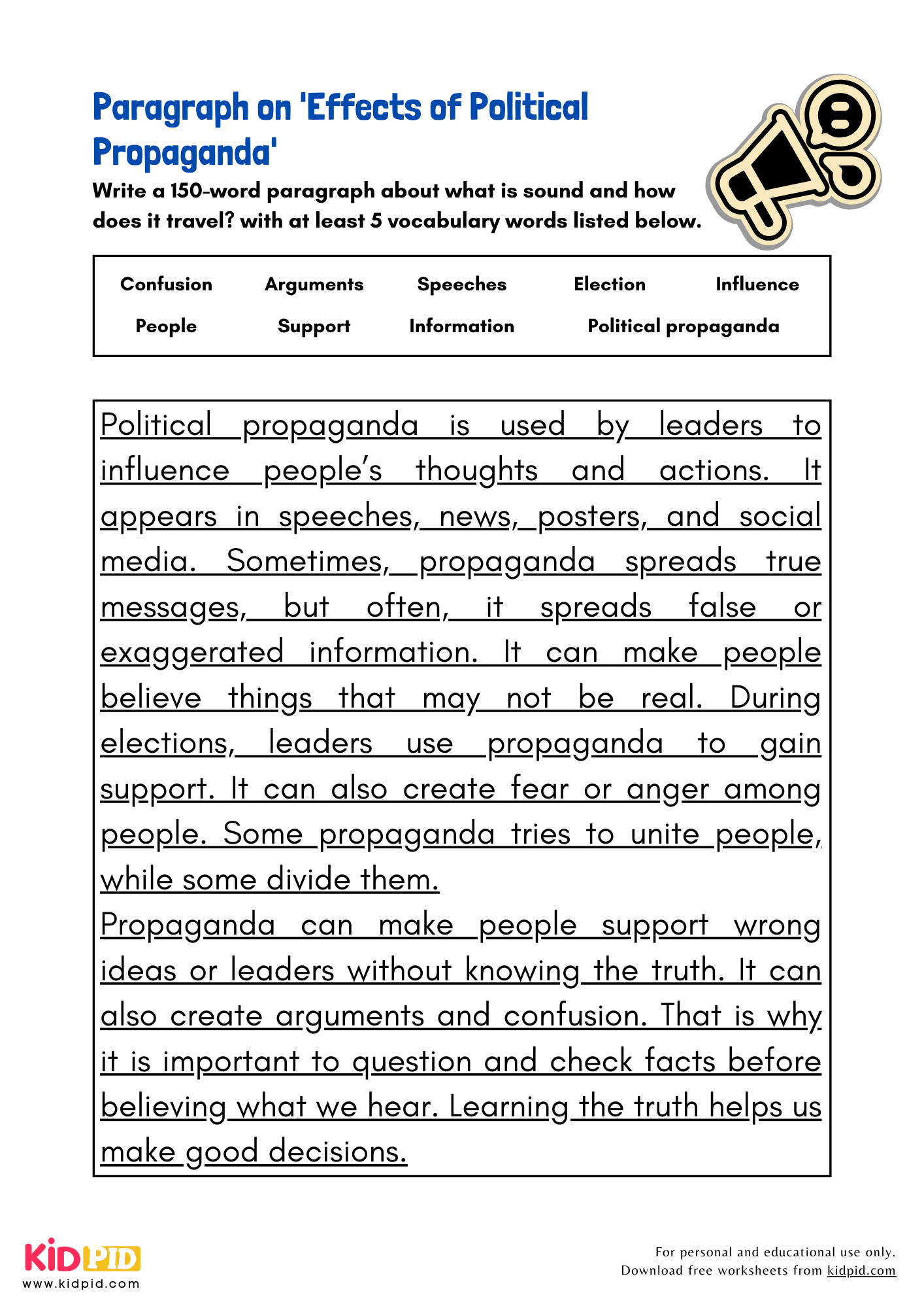 Paragraph on 'Effects of Political Propaganda' - 150 Words
