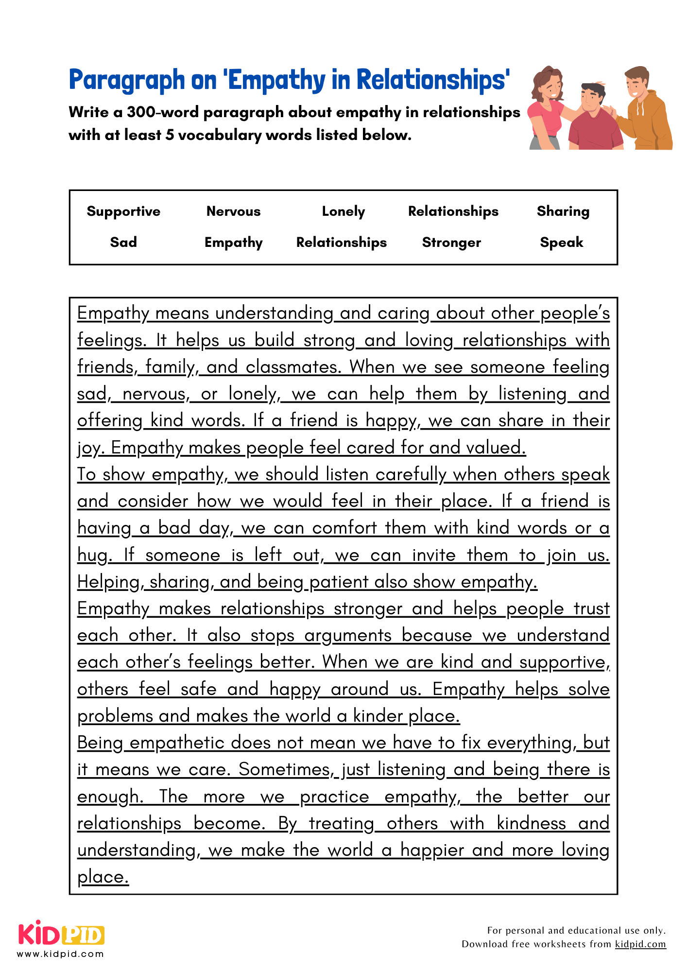 Paragraph on 'Empathy in Relationships' - 300 Words