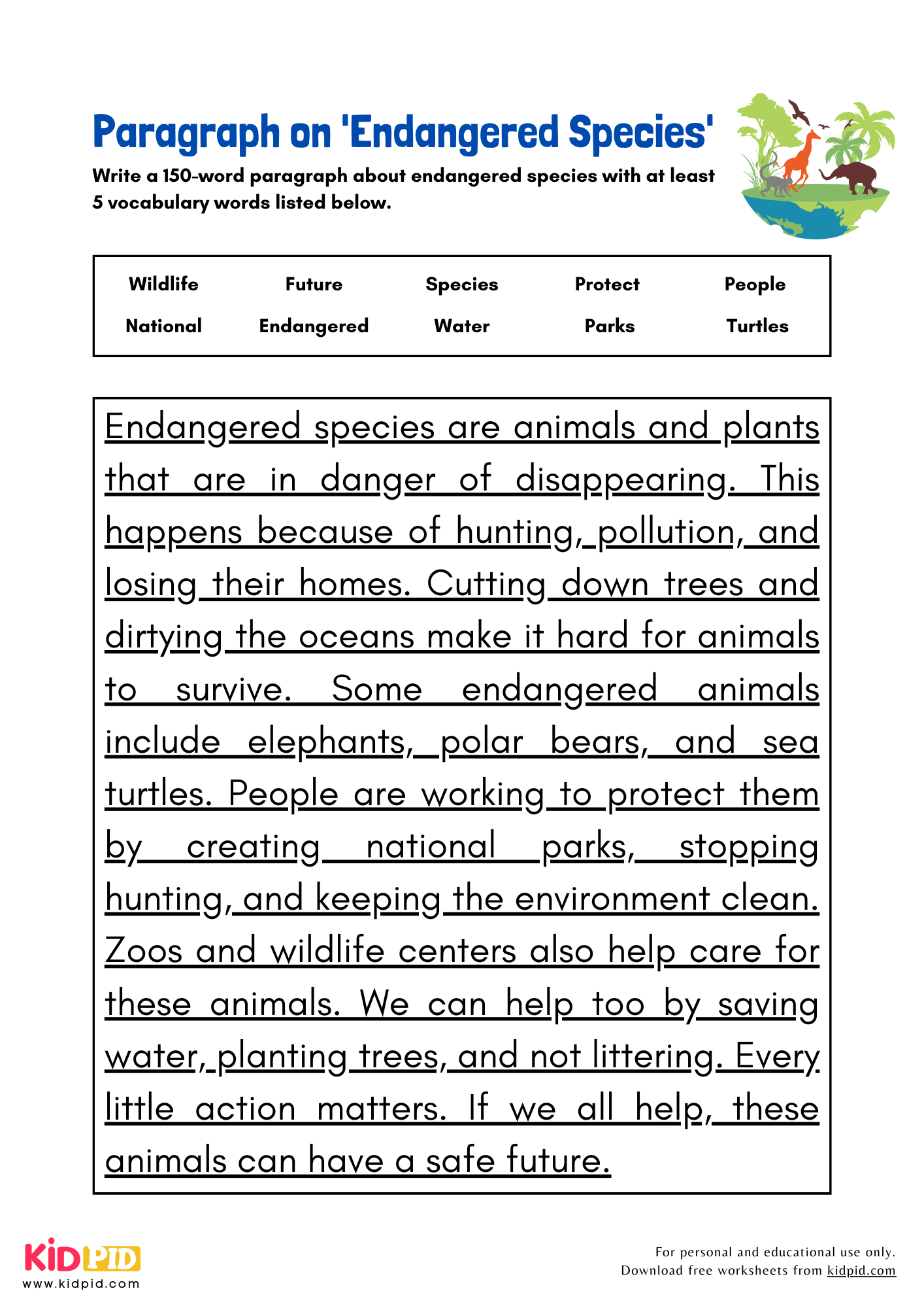 Paragraph on 'Endangered Species' - 150 Words