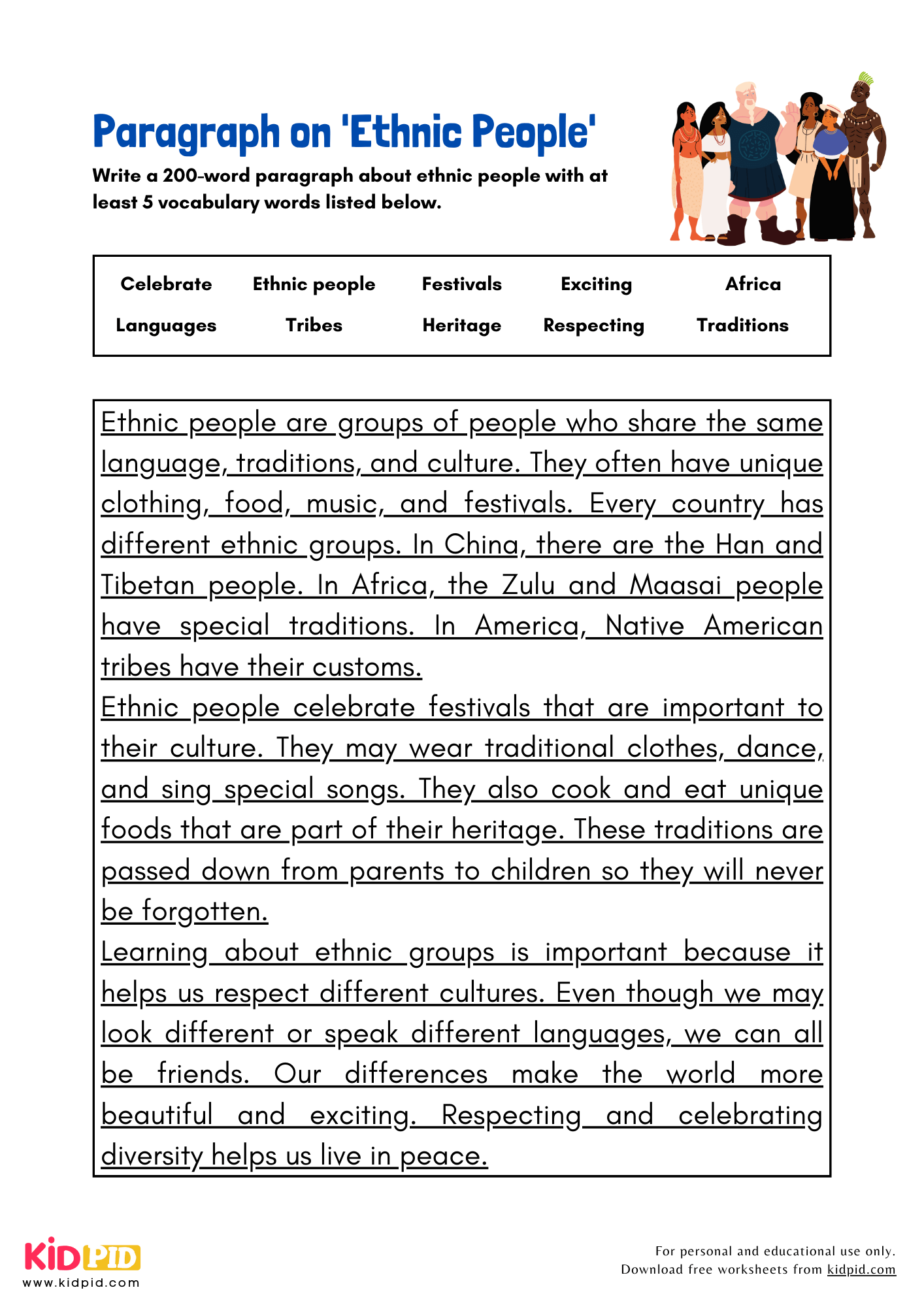 Paragraph on 'Ethnic People' - 200 Words