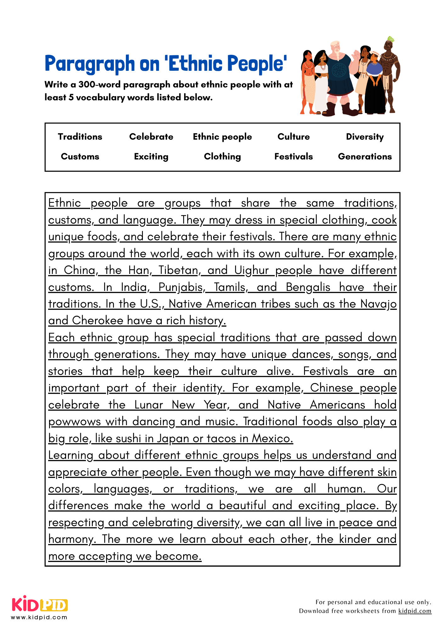 Paragraph on 'Ethnic People' - 300 Words